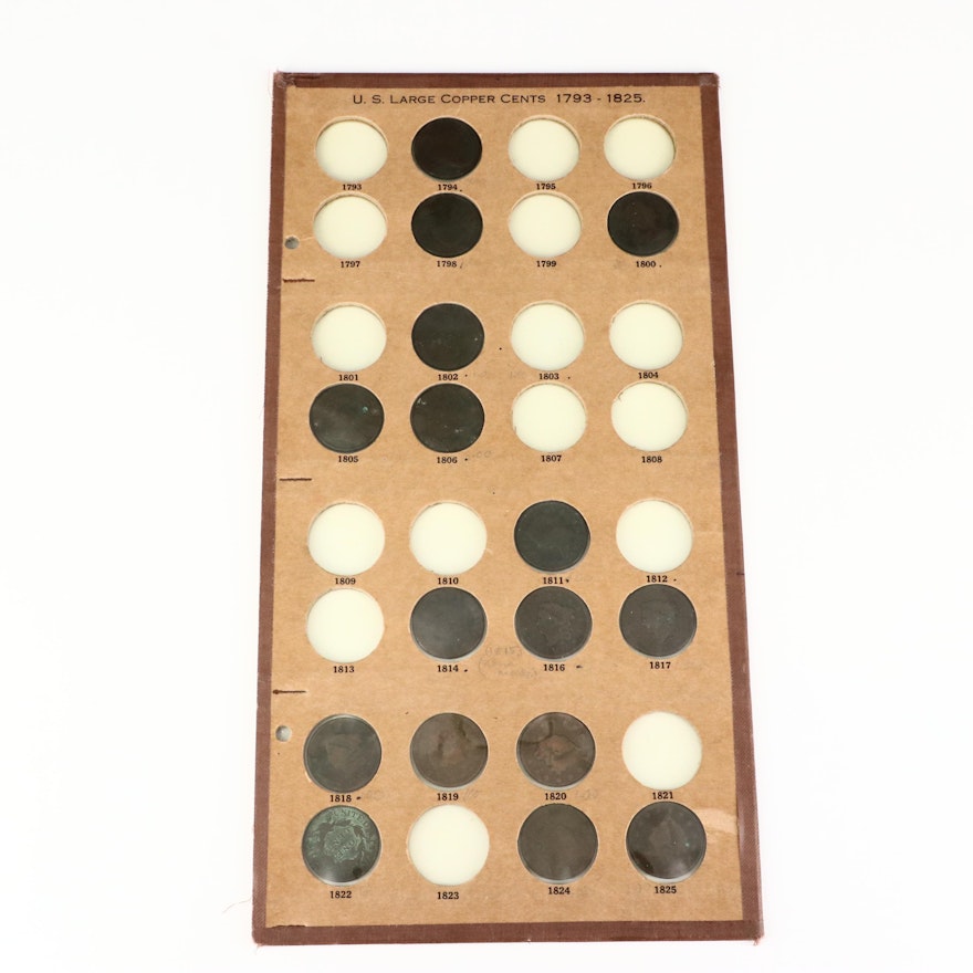 US Copper Large Cent Collection, 1794-1825