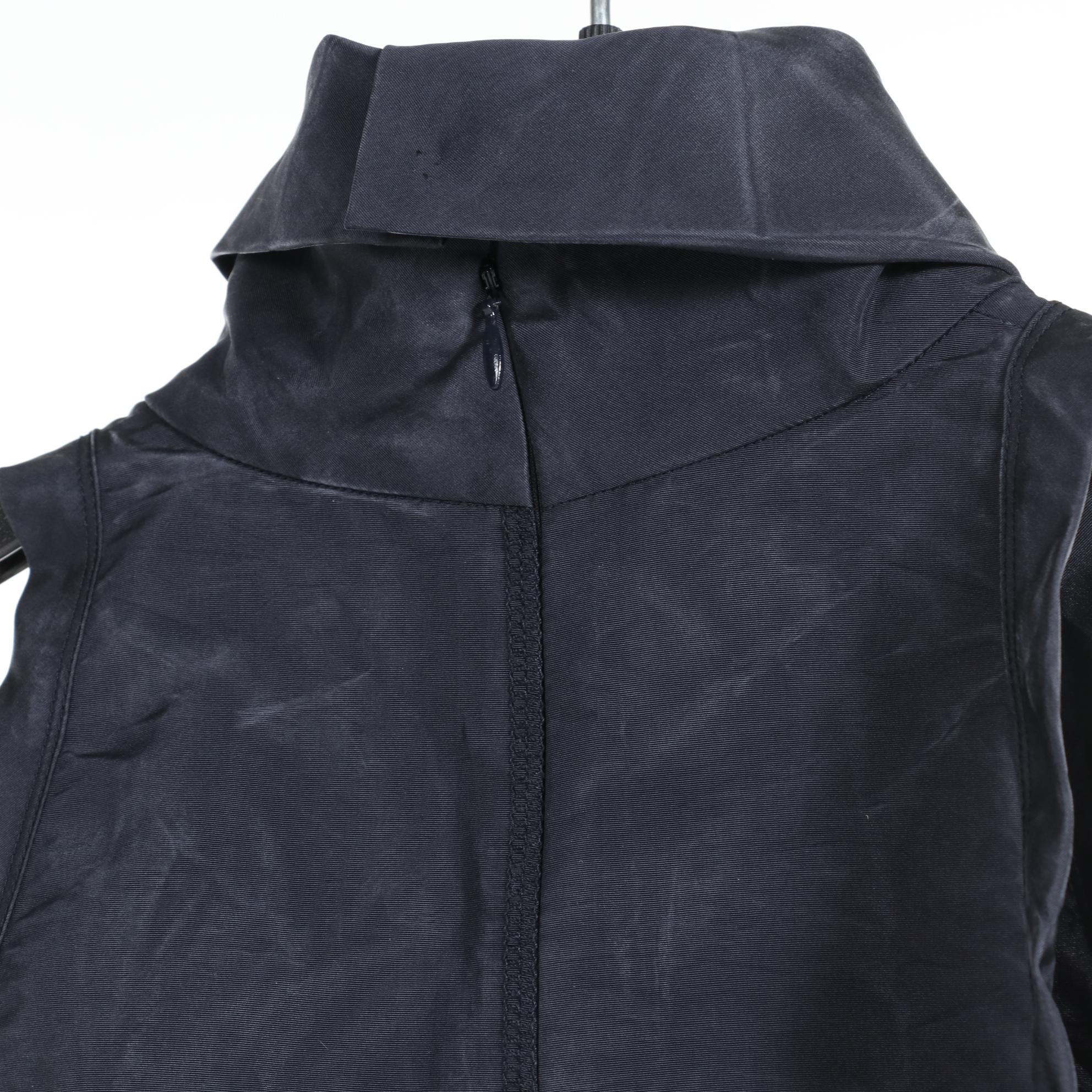 Prada Sleeveless Turtleneck Top in Navy Silk Blend