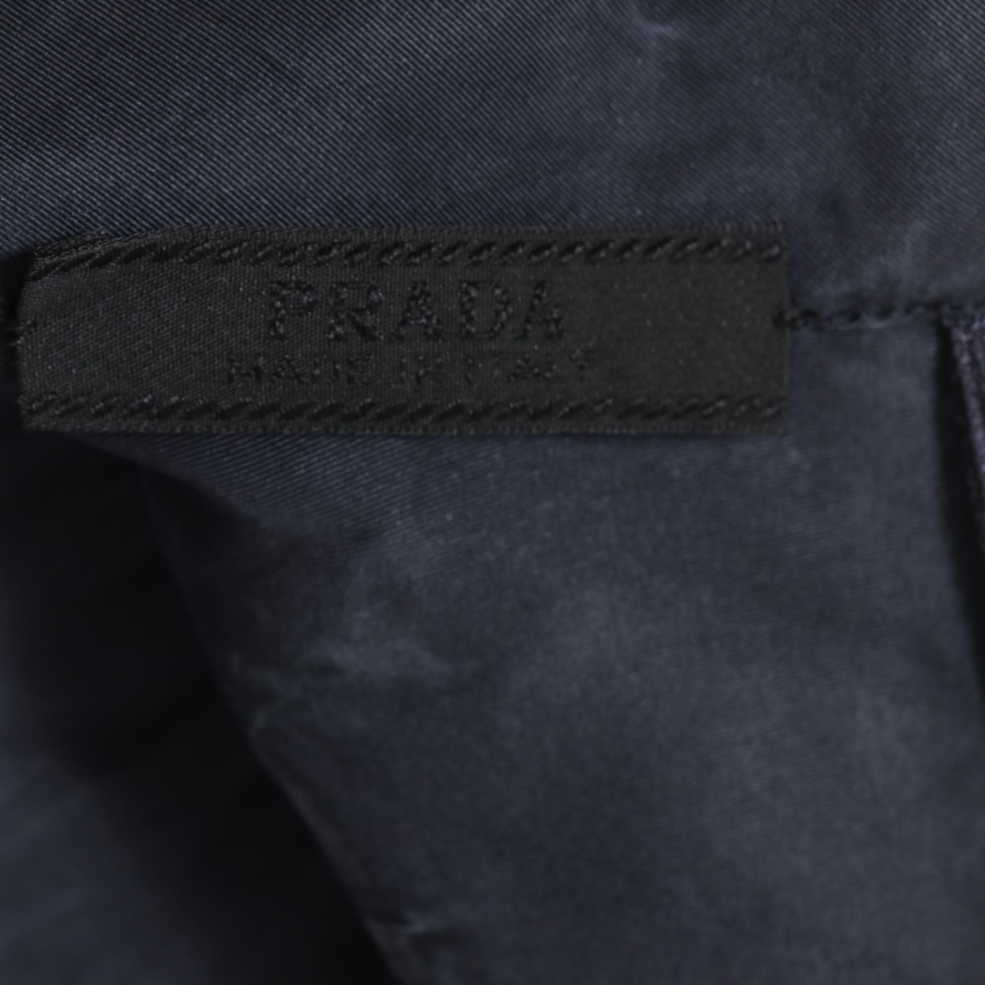 Prada Sleeveless Turtleneck Top in Navy Silk Blend