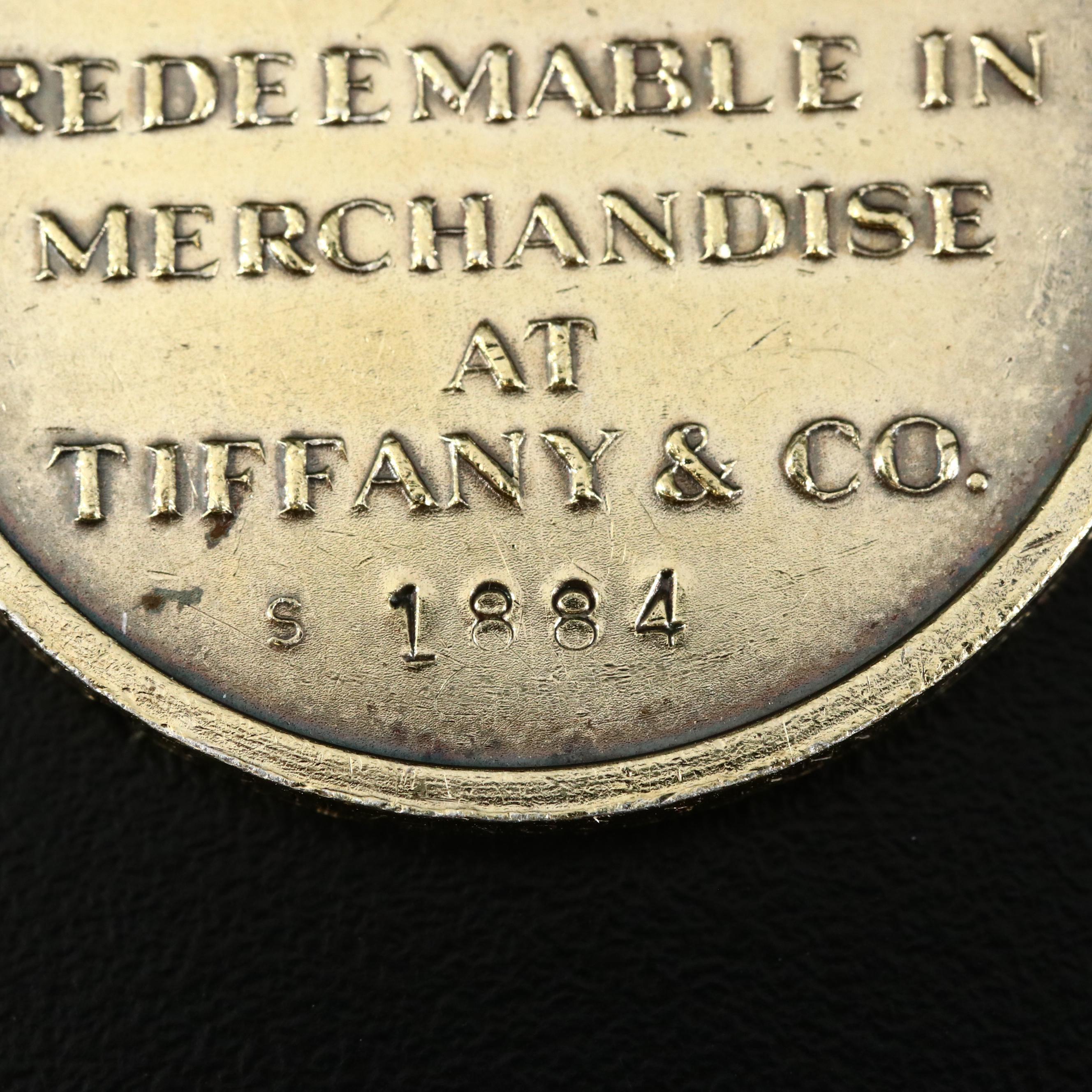 Sterling Silver Tiffany & Co. $100 Coin, 1884