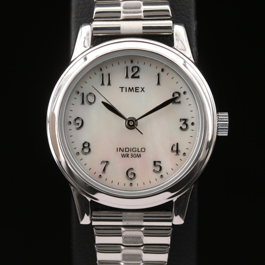 Timex White Mother of Pearl Dial Quartz Wristwatch
