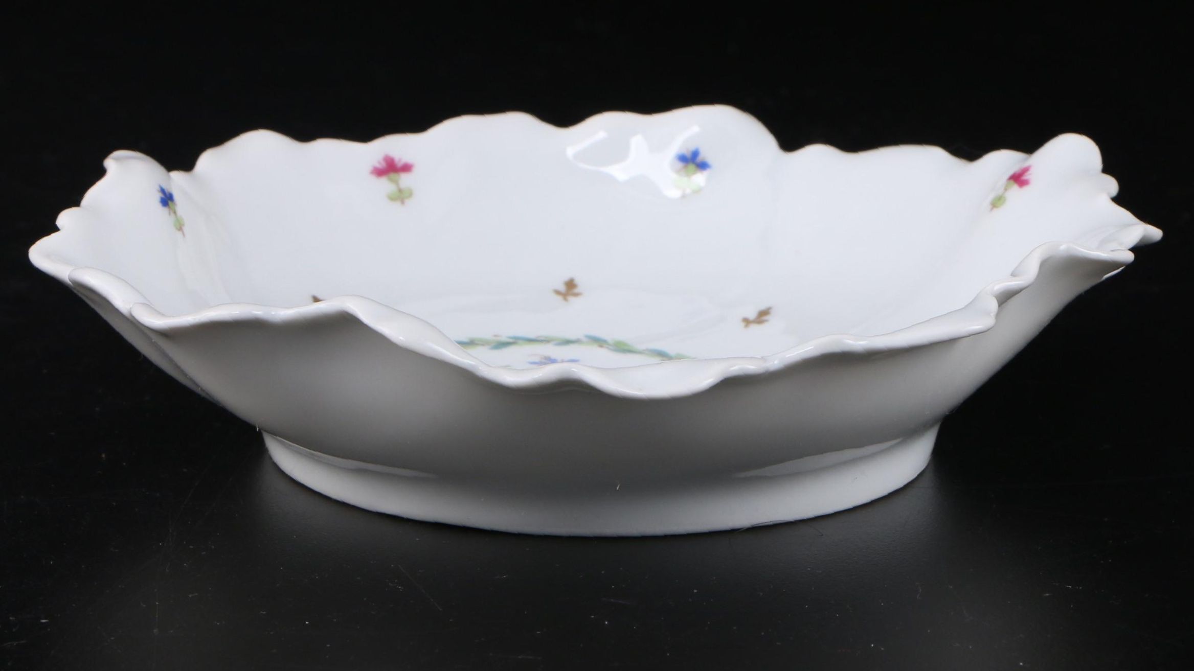 Haviland Floral Porcelain Ruffled Edge Centerpiece Bowl