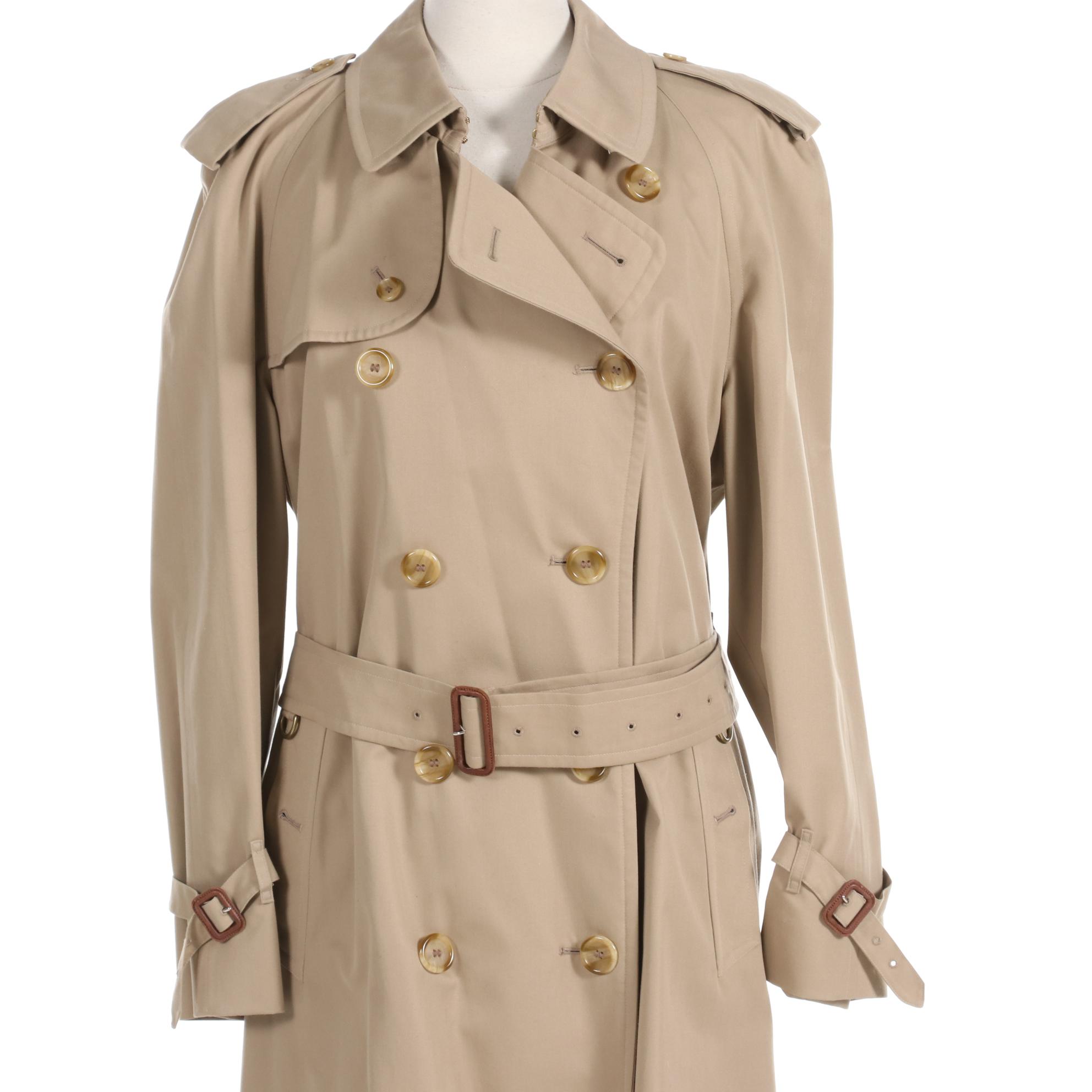 Men's Burberrys Double-Breasted Khaki Trench Coat