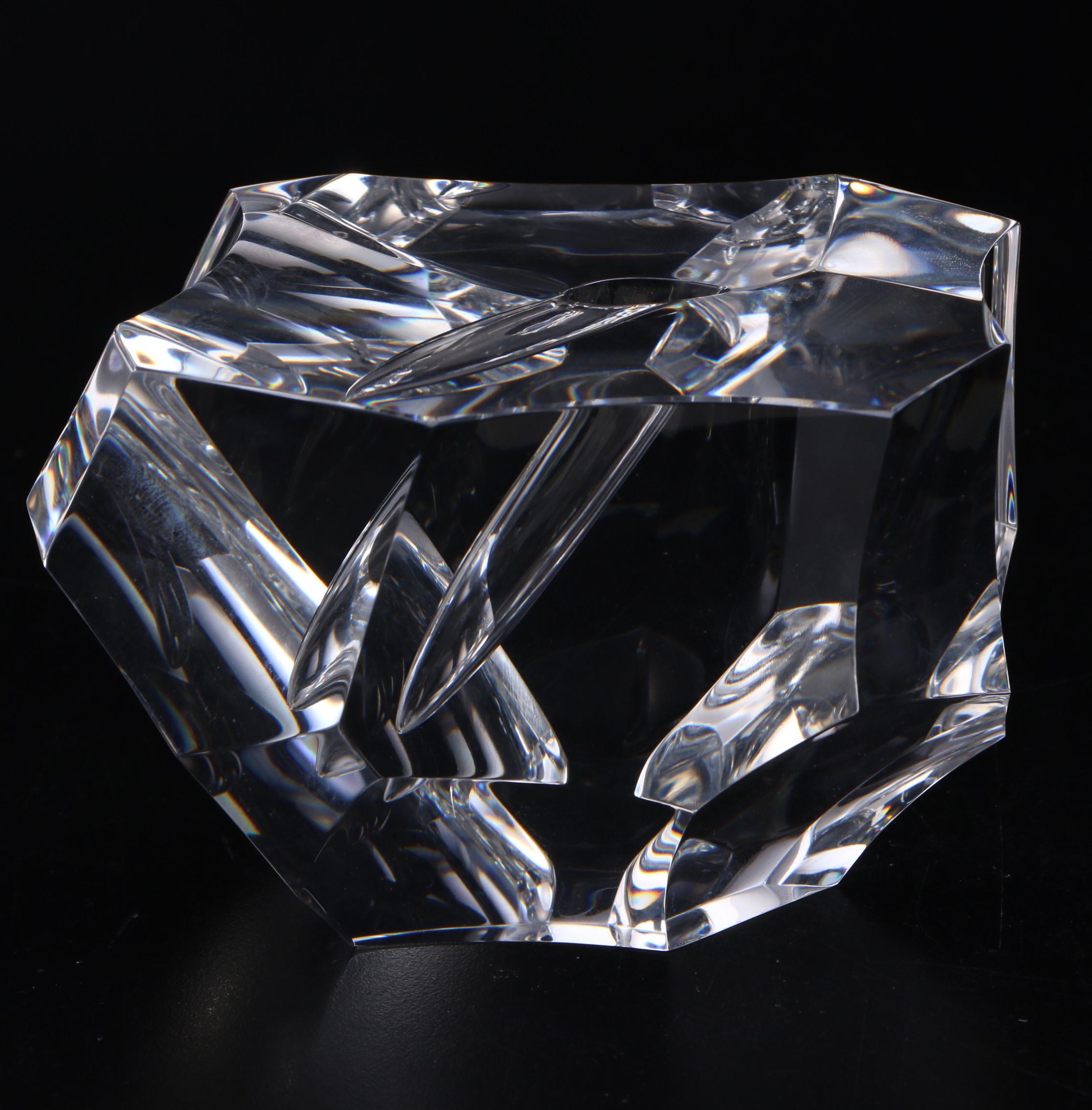 Steuben "Excalibur" Art Glass Paperweight with Sterling and 18K Gold Sword