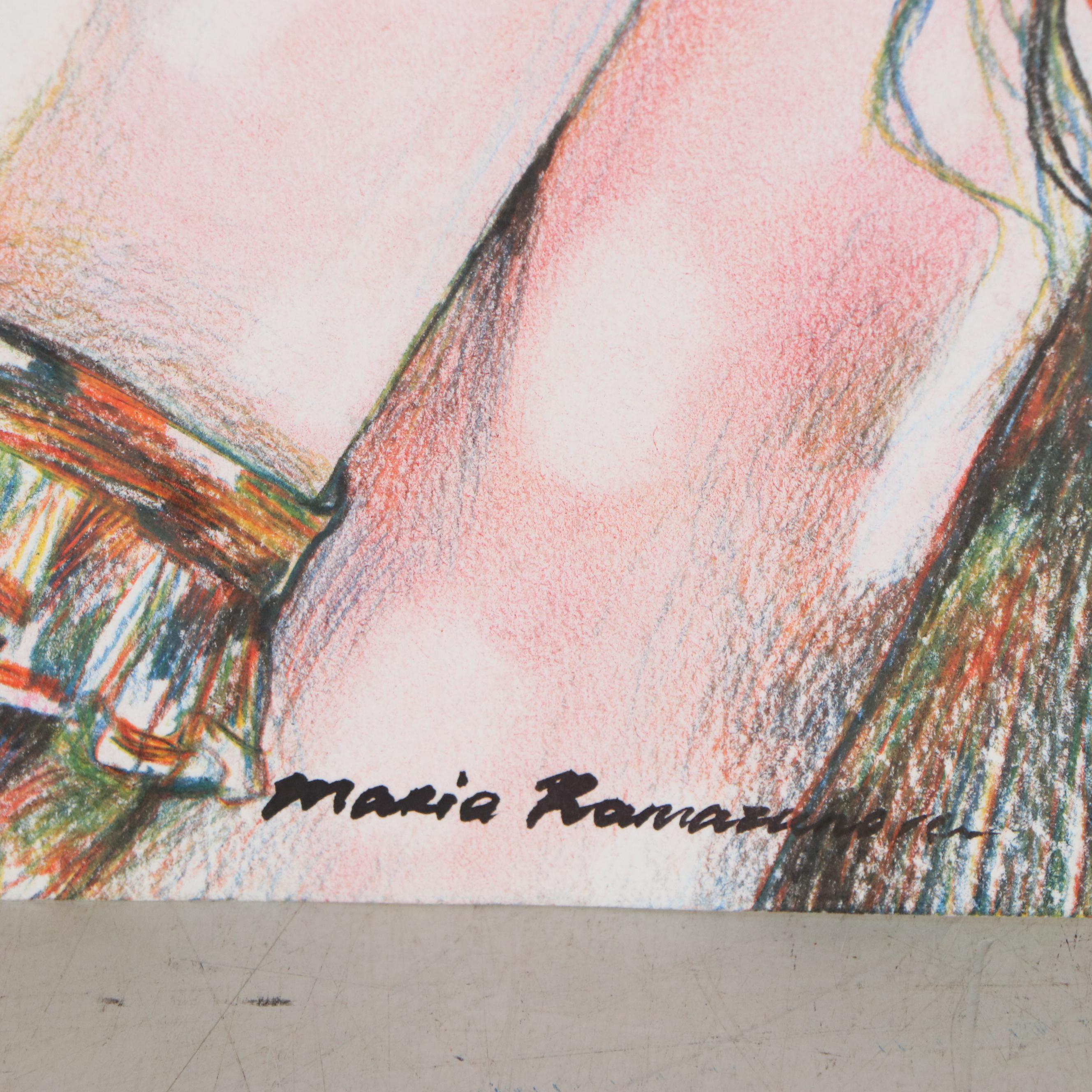 Maria Ramazanova Female Nude Colored Pencil Drawing