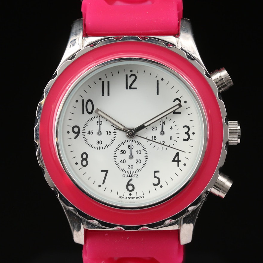 Hot Pink Quartz Fashion Wristwatch