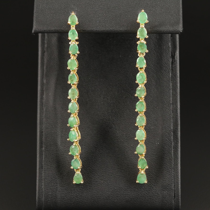 Sterling Emerald Drop Earrings