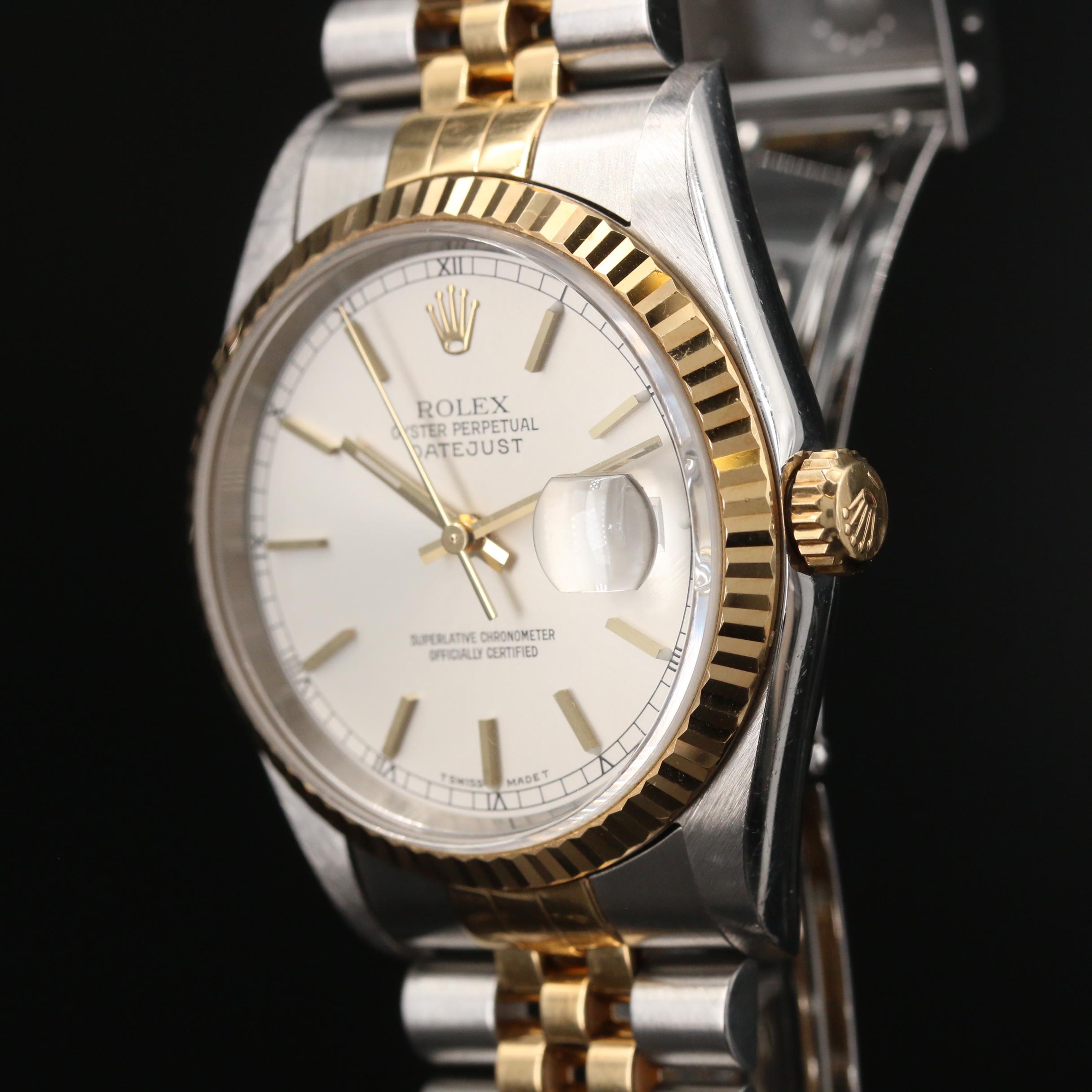 1997 Rolex Datejust 18K Gold and Stainless Steel Automatic Watch