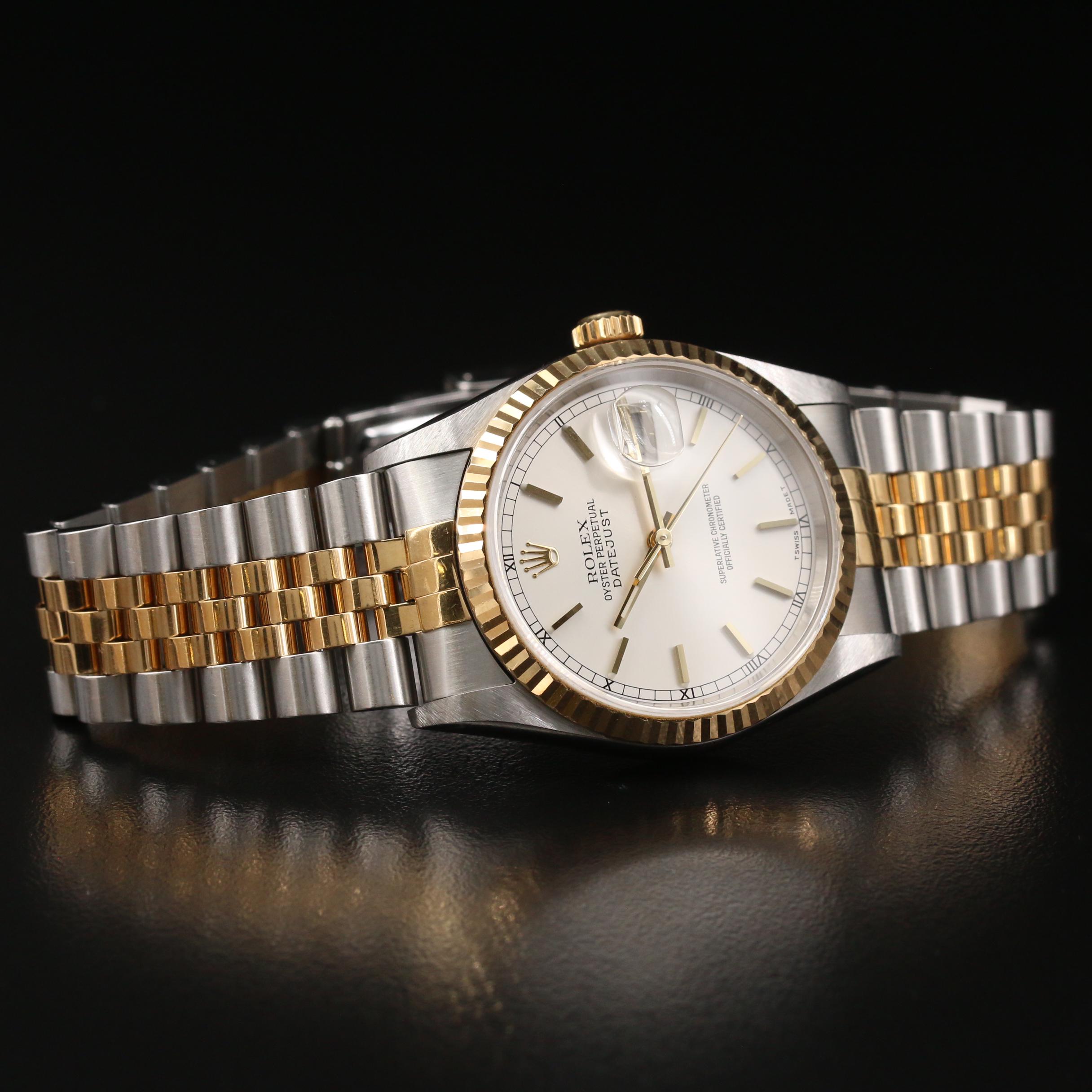 1997 Rolex Datejust 18K Gold and Stainless Steel Automatic Watch