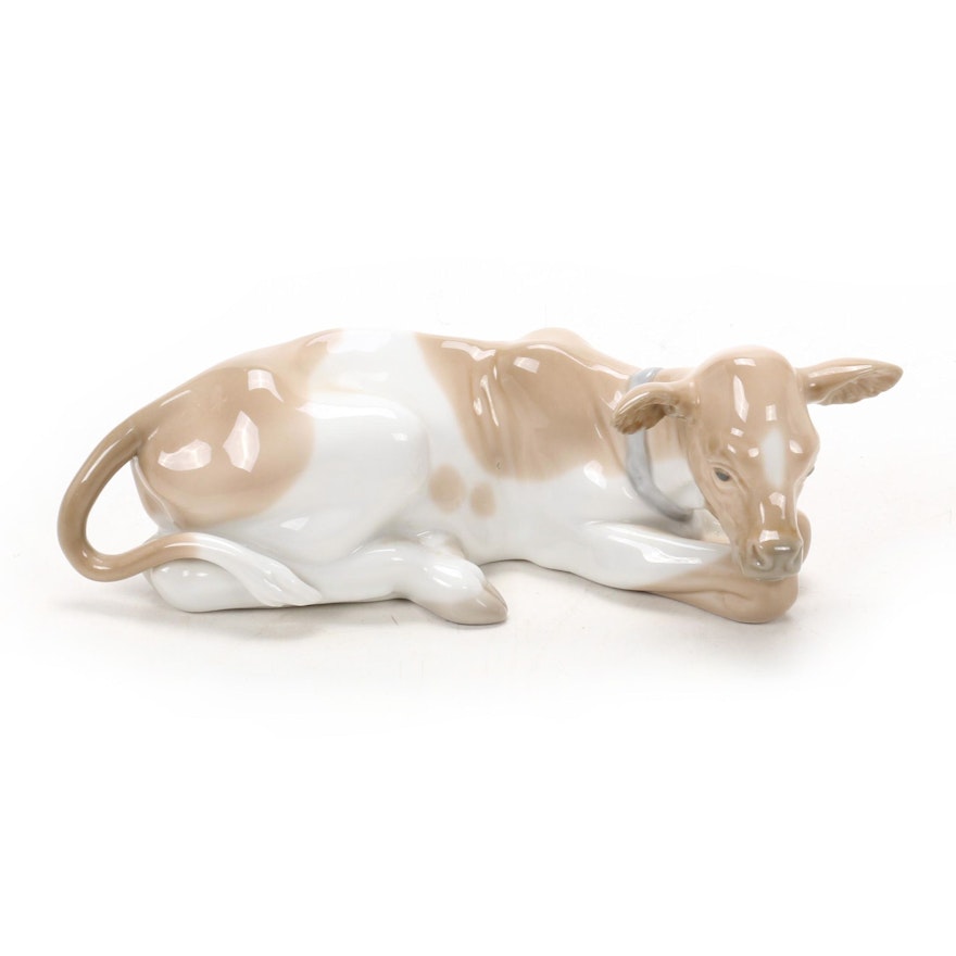 Lladró Porcelain Cow, Late 20th Century