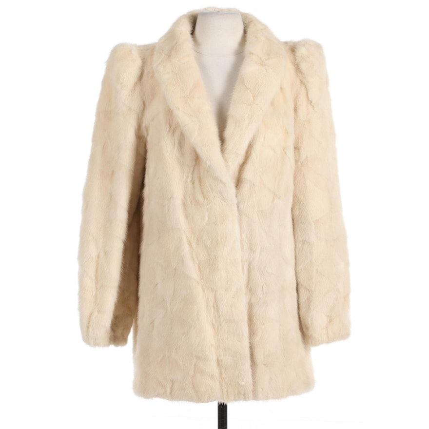 Blonde Mink Fur Custom Made Stroller Coat Designed by Vincent