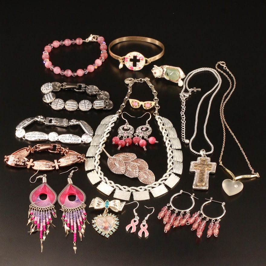 Jewelry Featuring Ecclesiastical Pieces and Sterling Silver Panda Brooch
