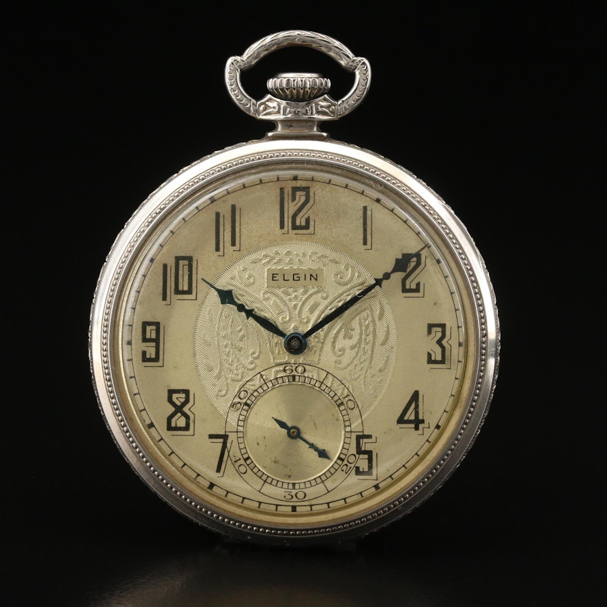 1927 Elgin Gold Filled Open Face Pocket Watch