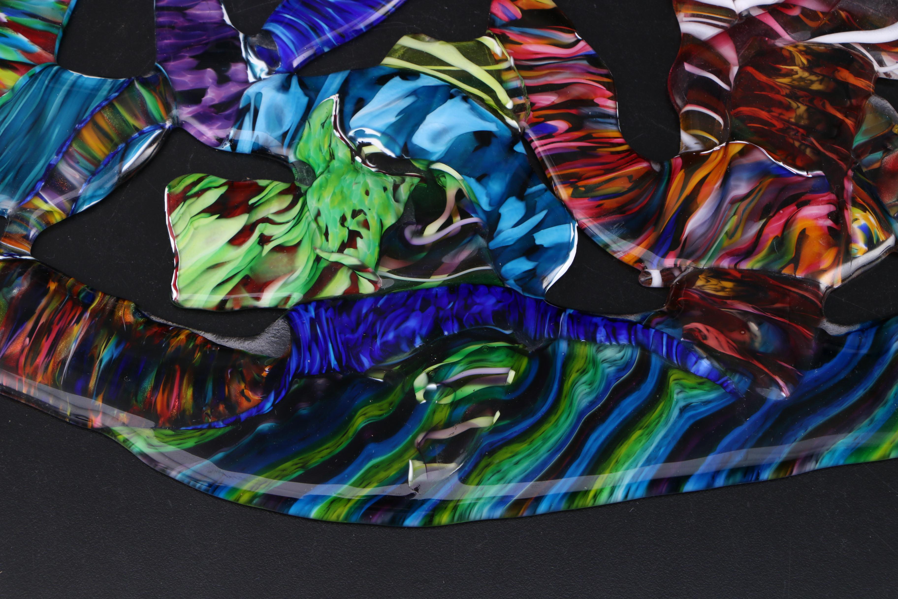 Darren Goodman Abstract Fused Glass Wall Sculpture, 21st Century
