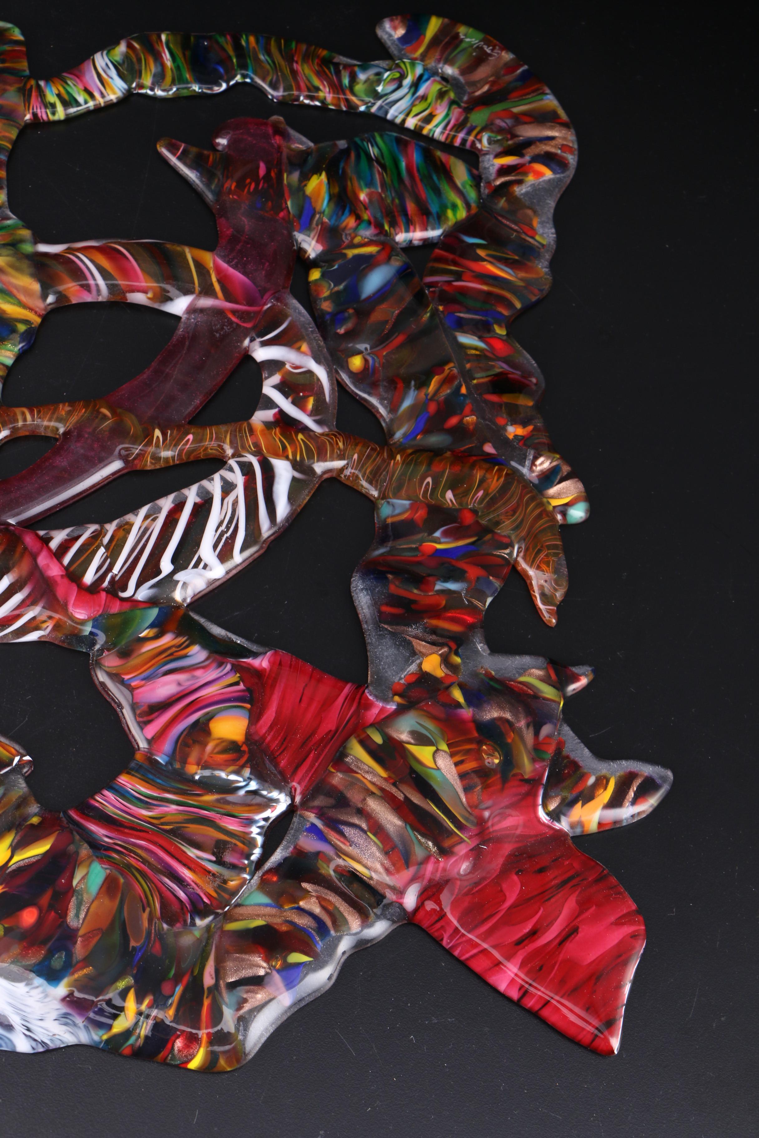 Darren Goodman Abstract Fused Glass Wall Sculpture, 21st Century