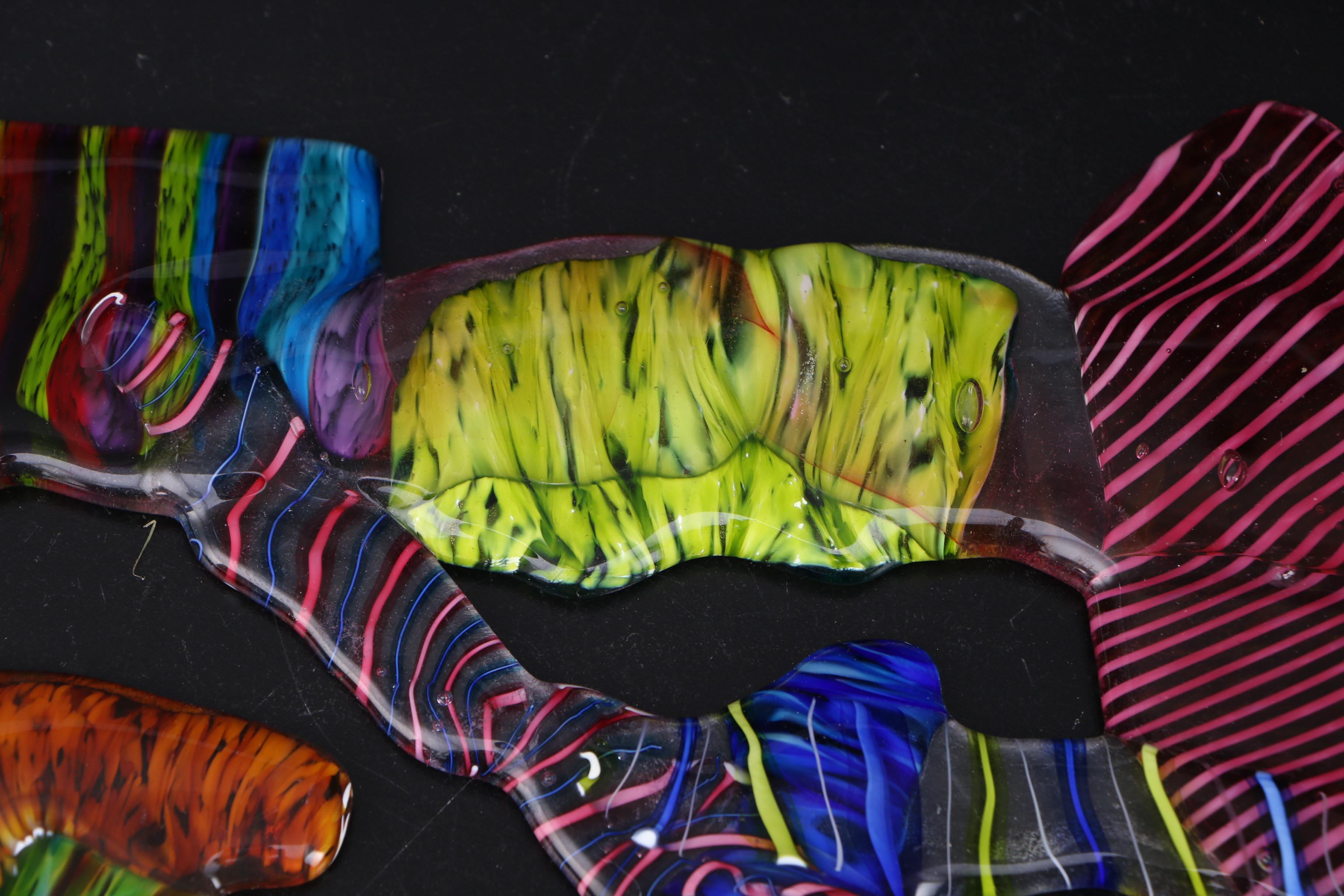 Darren Goodman Abstract Fused Glass Wall Sculpture, 21st Century