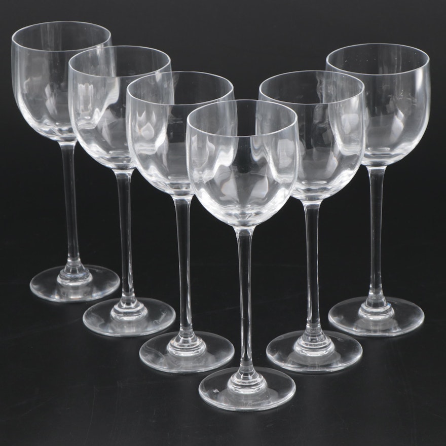 Baccarat "Montaigne Optic" Crystal White Wine Glasses