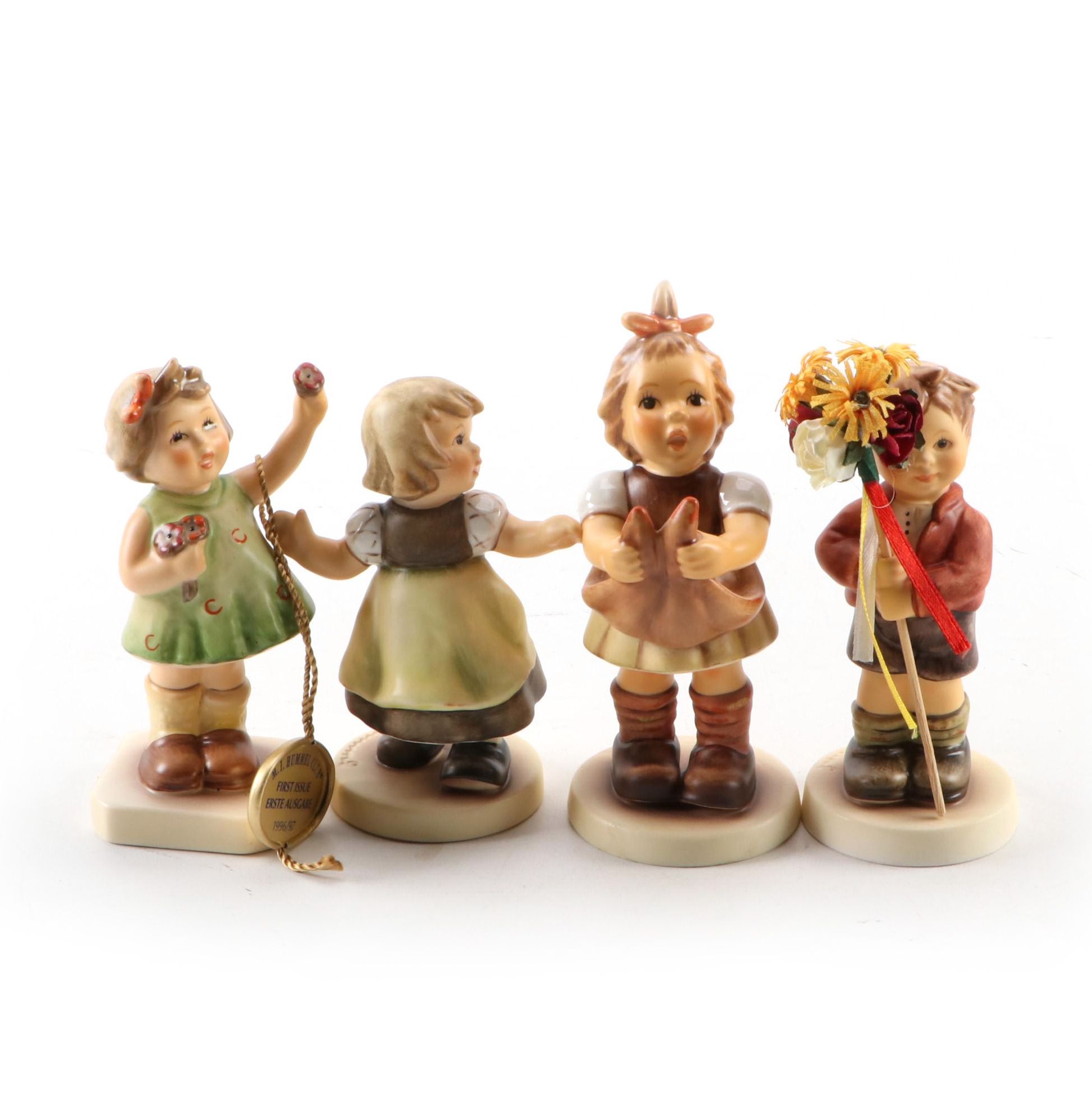 Goebel M.I. Hummel Hand-Painted Porcelain Figurines, Including "Forever Yours"