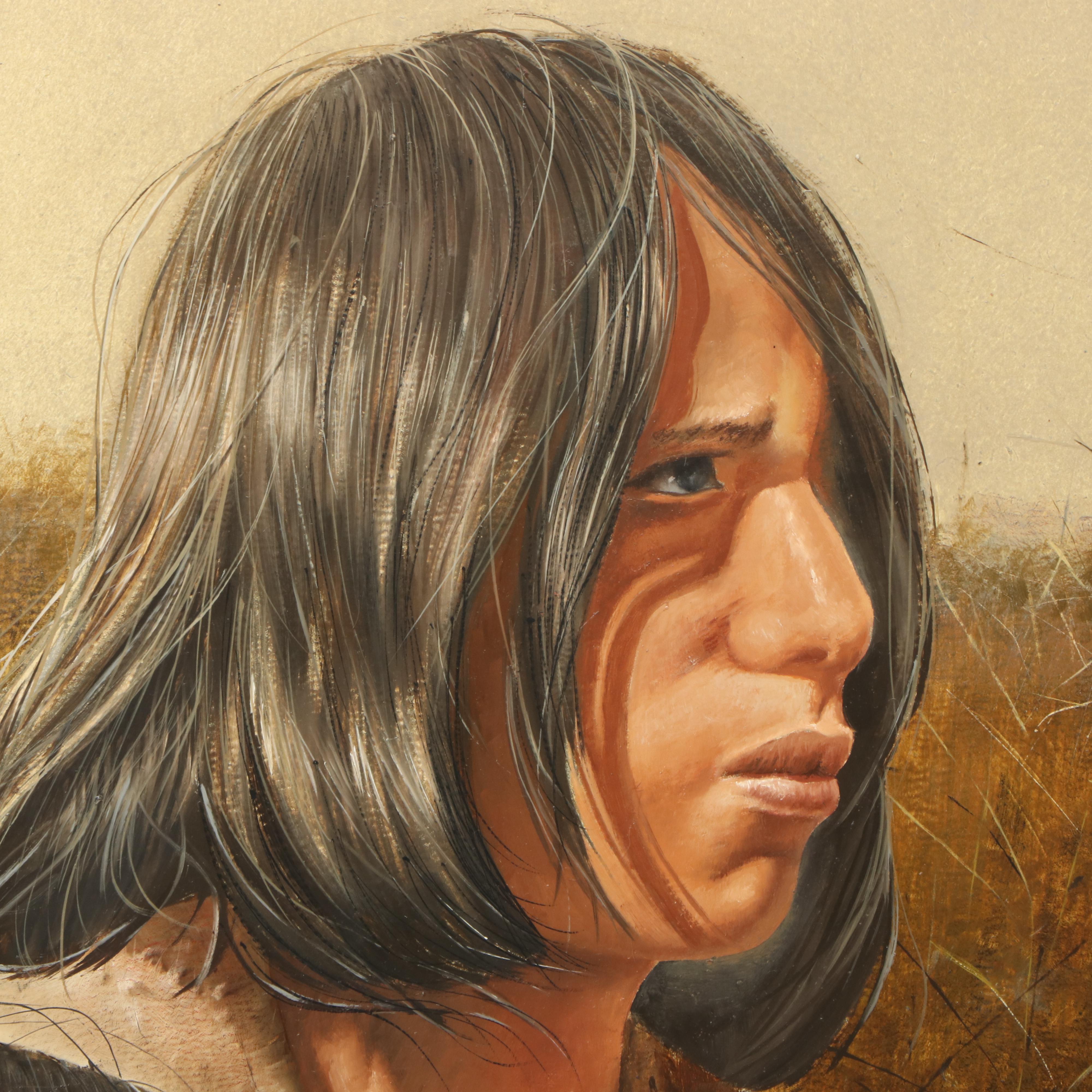 Paul Collins Oil Painting "Joe & Les," Late 20th Century