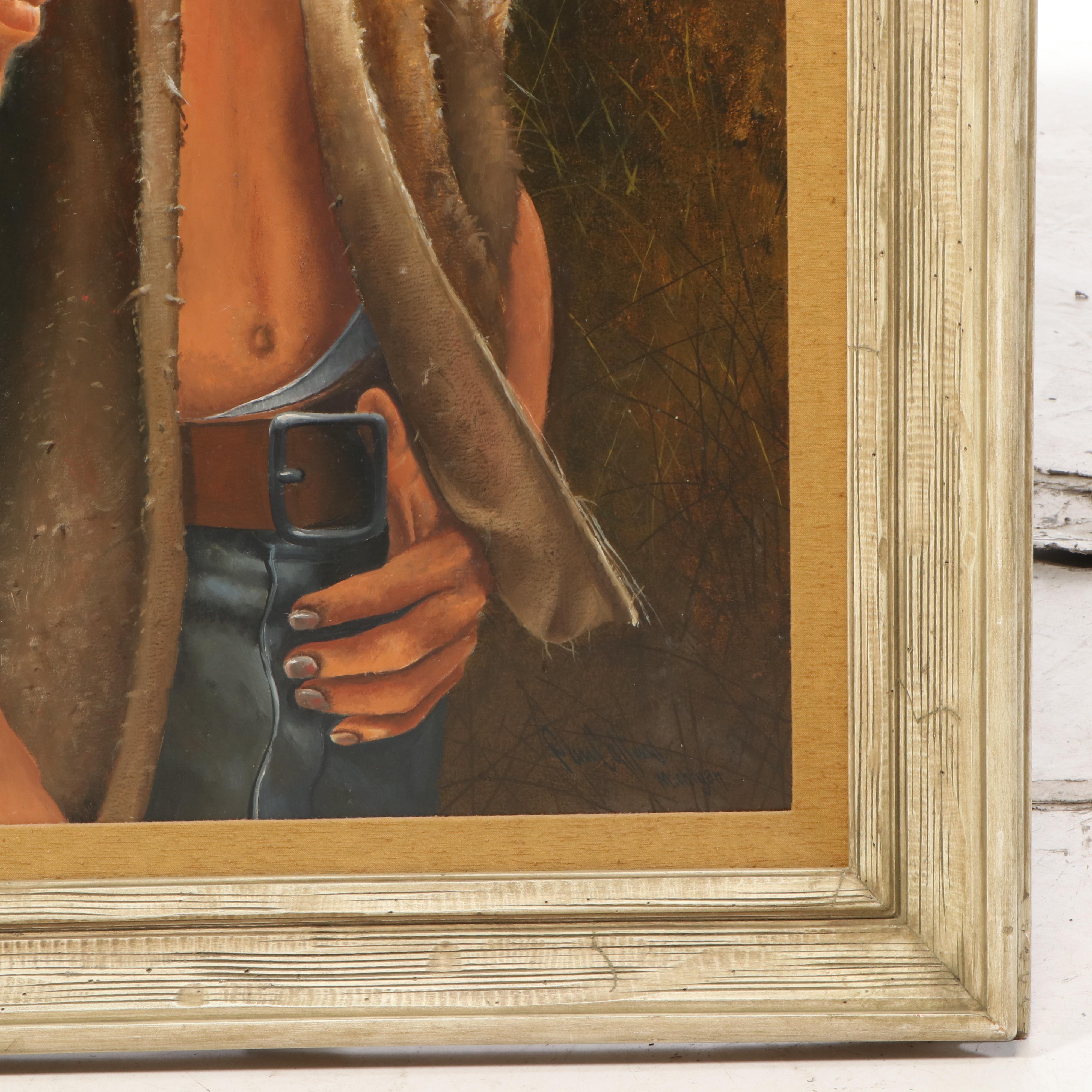 Paul Collins Oil Painting "Joe & Les," Late 20th Century