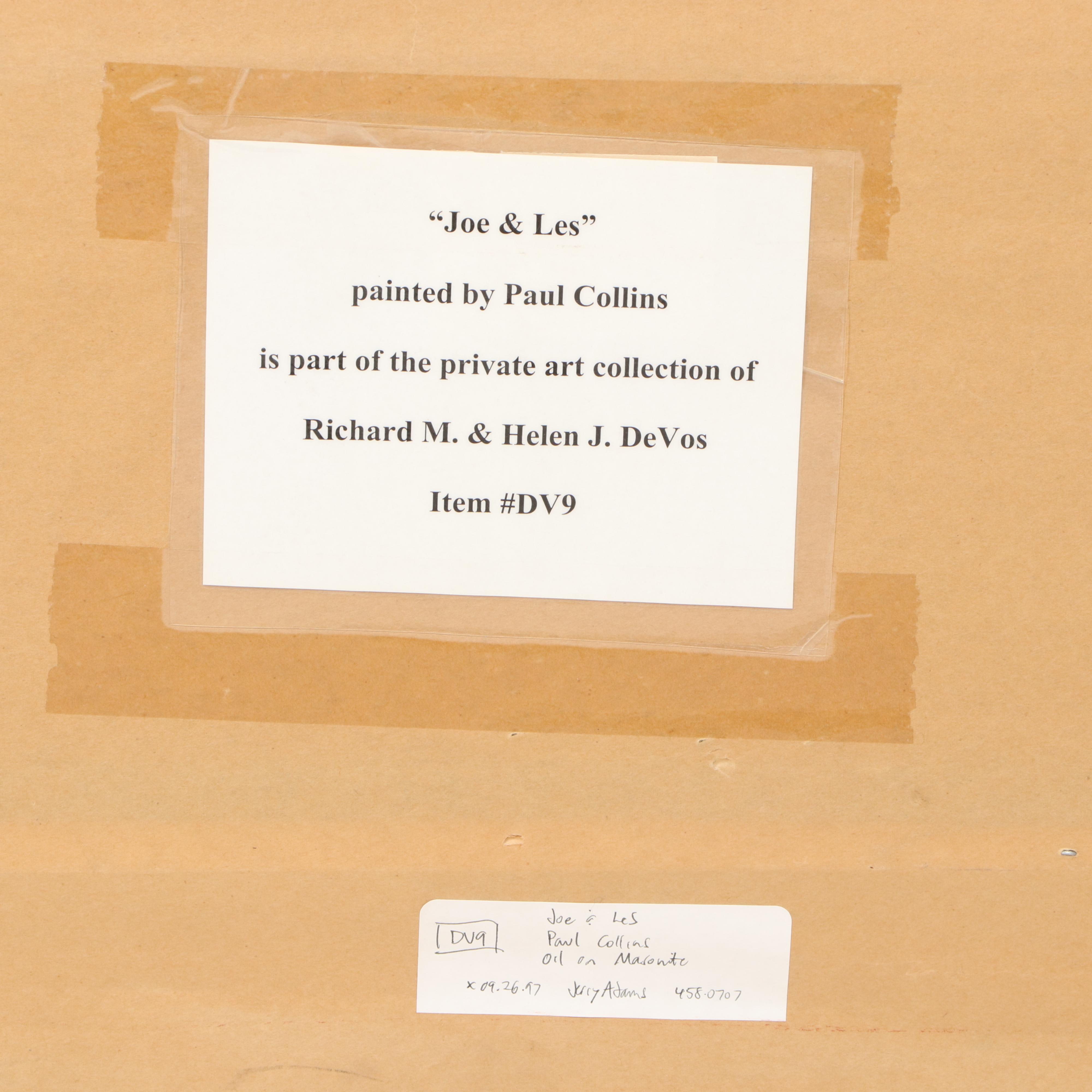 Paul Collins Oil Painting "Joe & Les," Late 20th Century