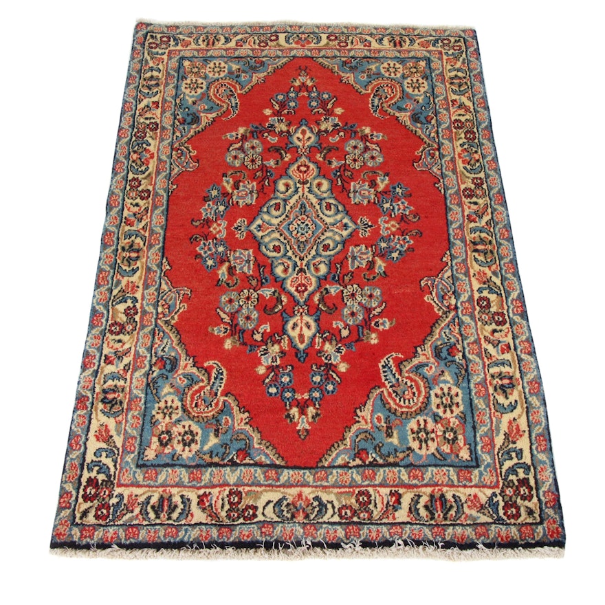 3'4 x 5'4 Hand-Knotted Persian Kashmar Rug, 1970s