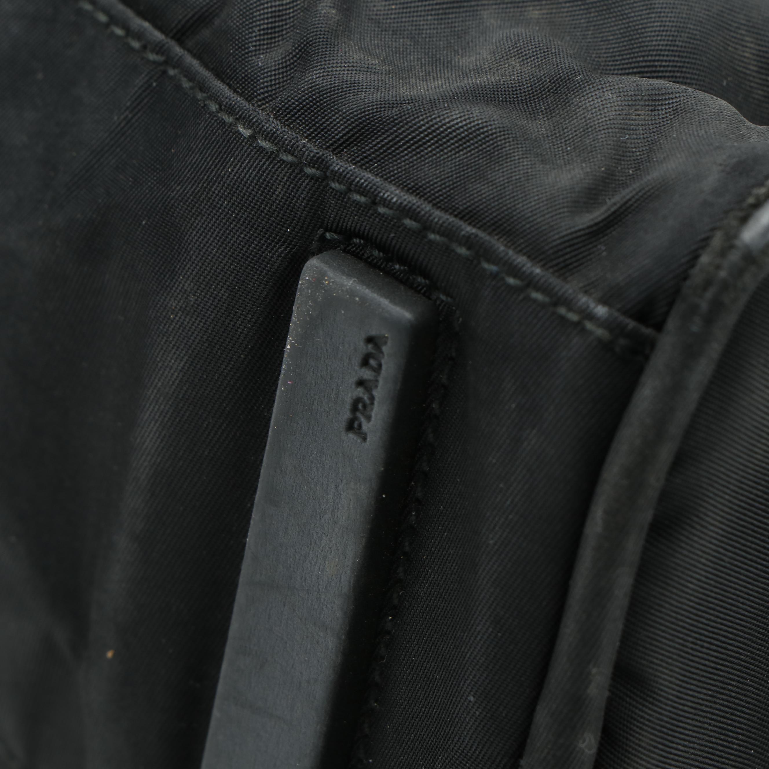 Prada Top Handle Bag in Black Tessuto Nylon with Grosgrain Handles