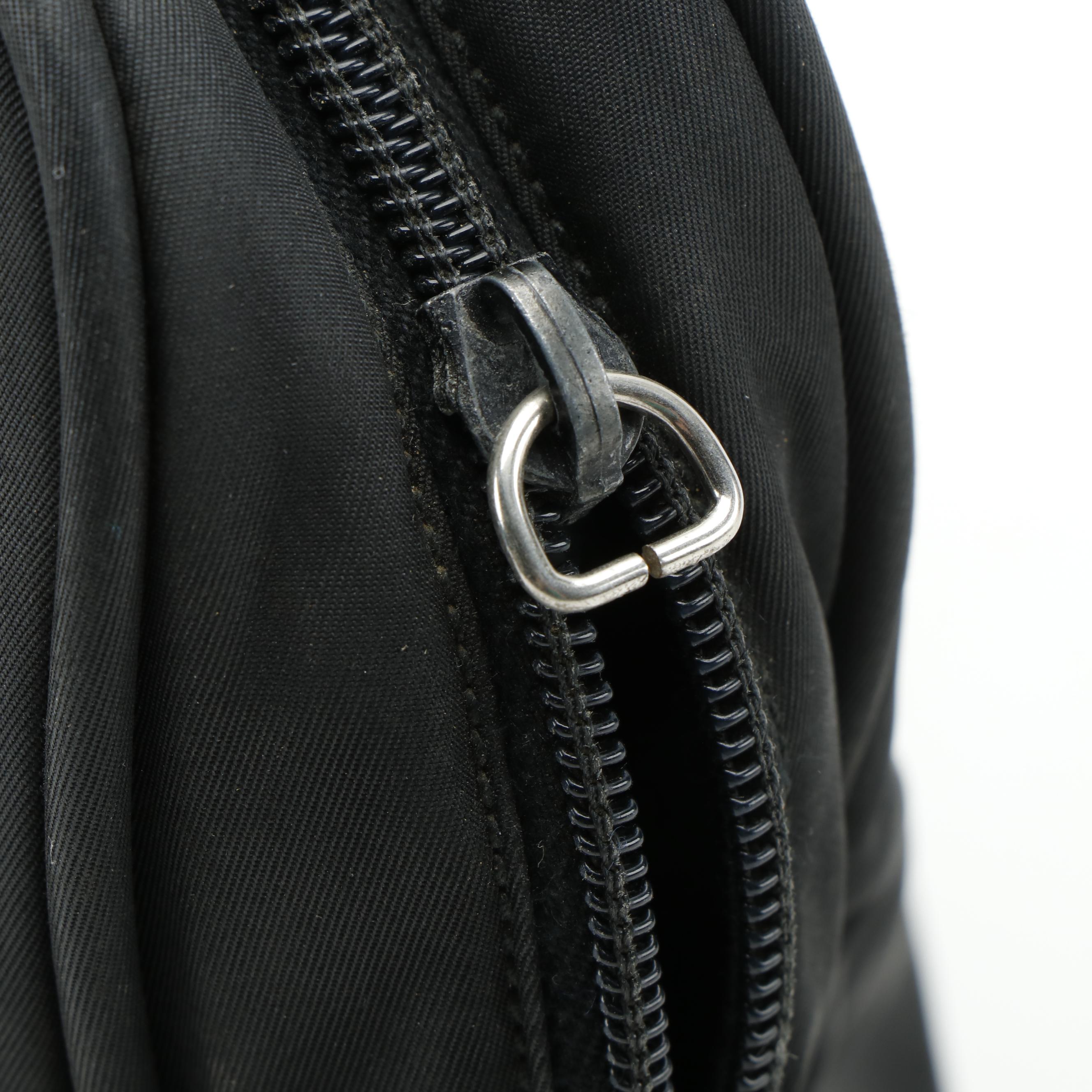 Prada Top Handle Bag in Black Tessuto Nylon with Grosgrain Handles