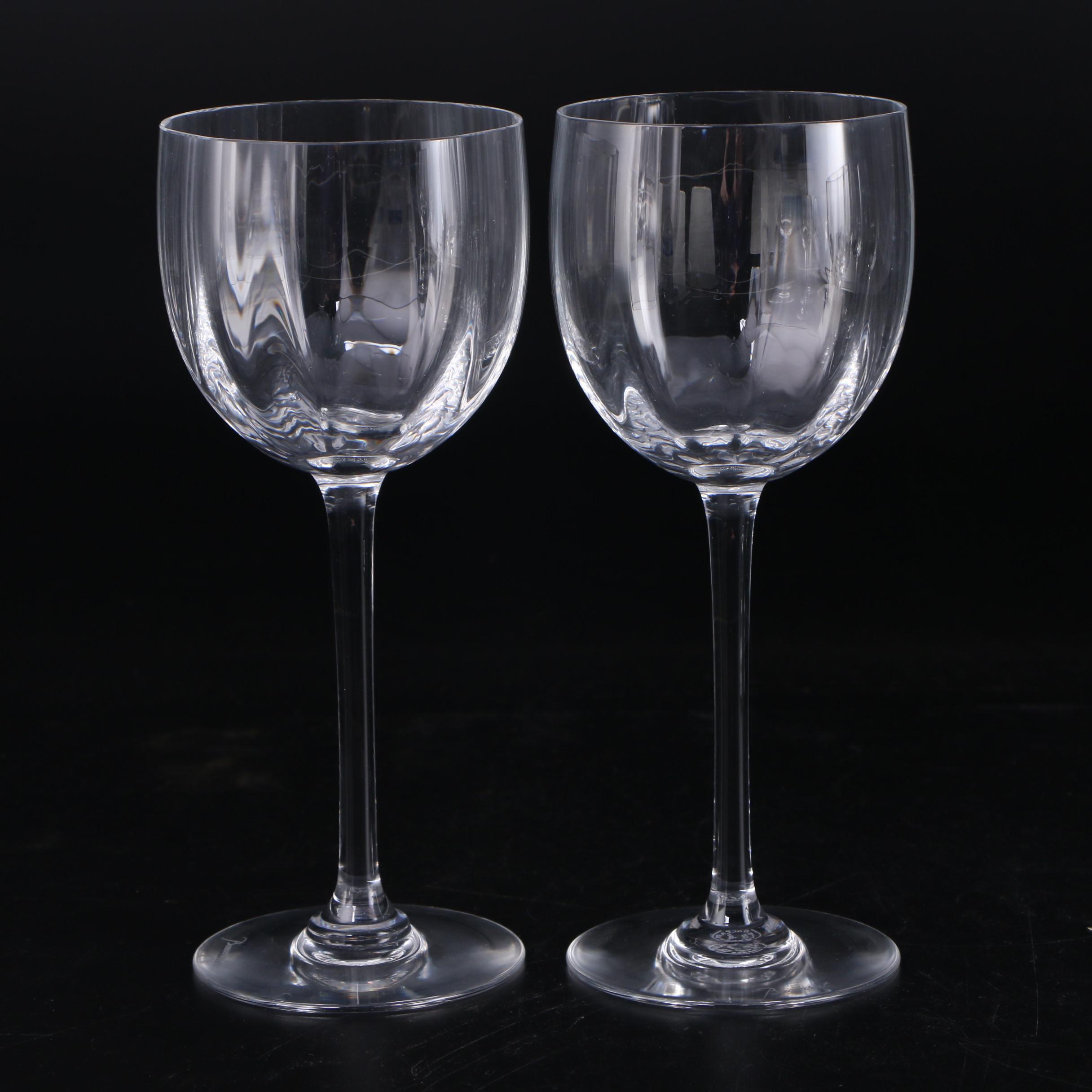 Baccarat "Montaigne Optic" Crystal Rhine Wine Glasses