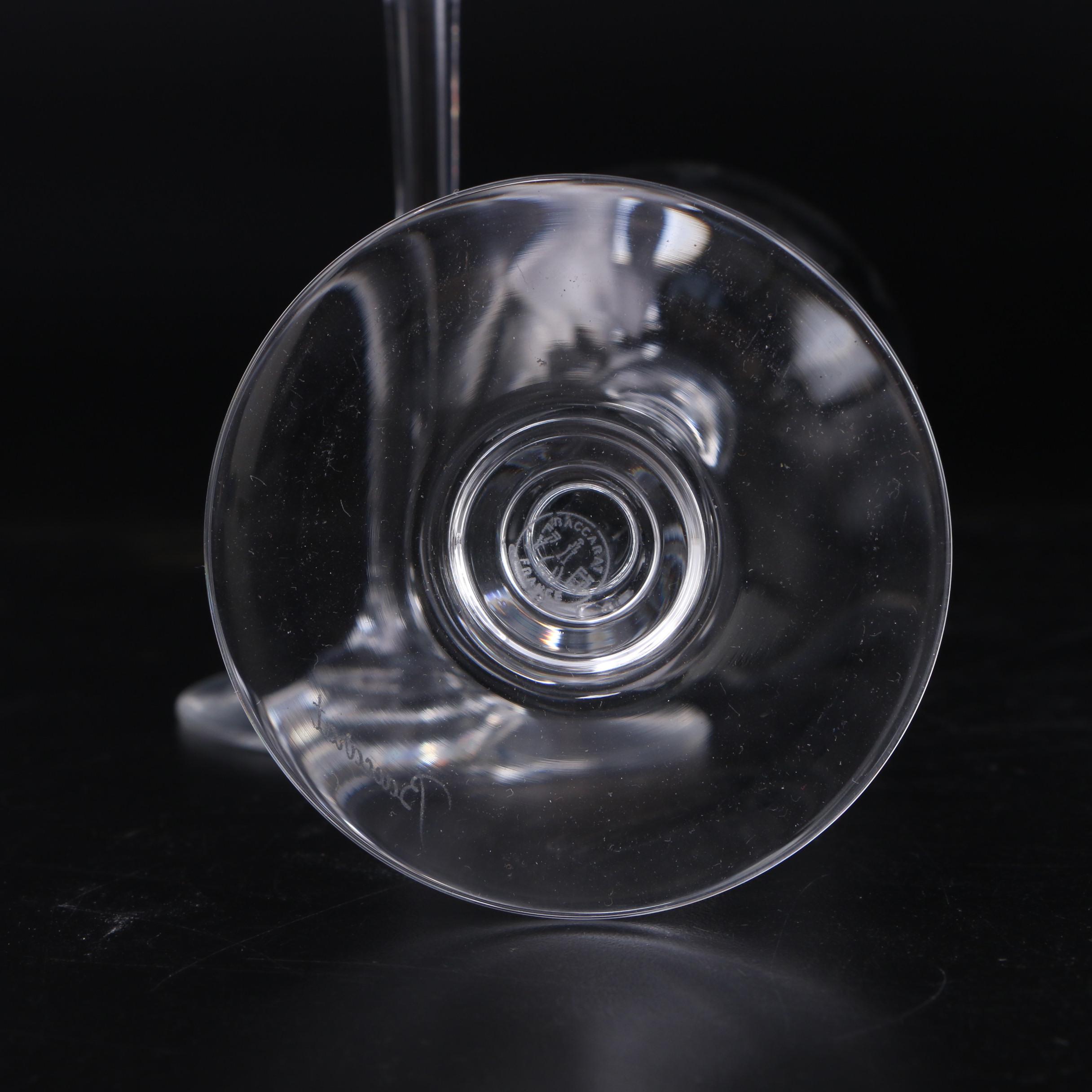 Baccarat "Montaigne Optic" Crystal Rhine Wine Glasses