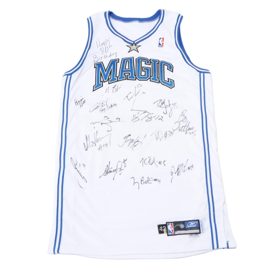 Orlando Magic Signed Devos 80th Birthday White Replica Jersey