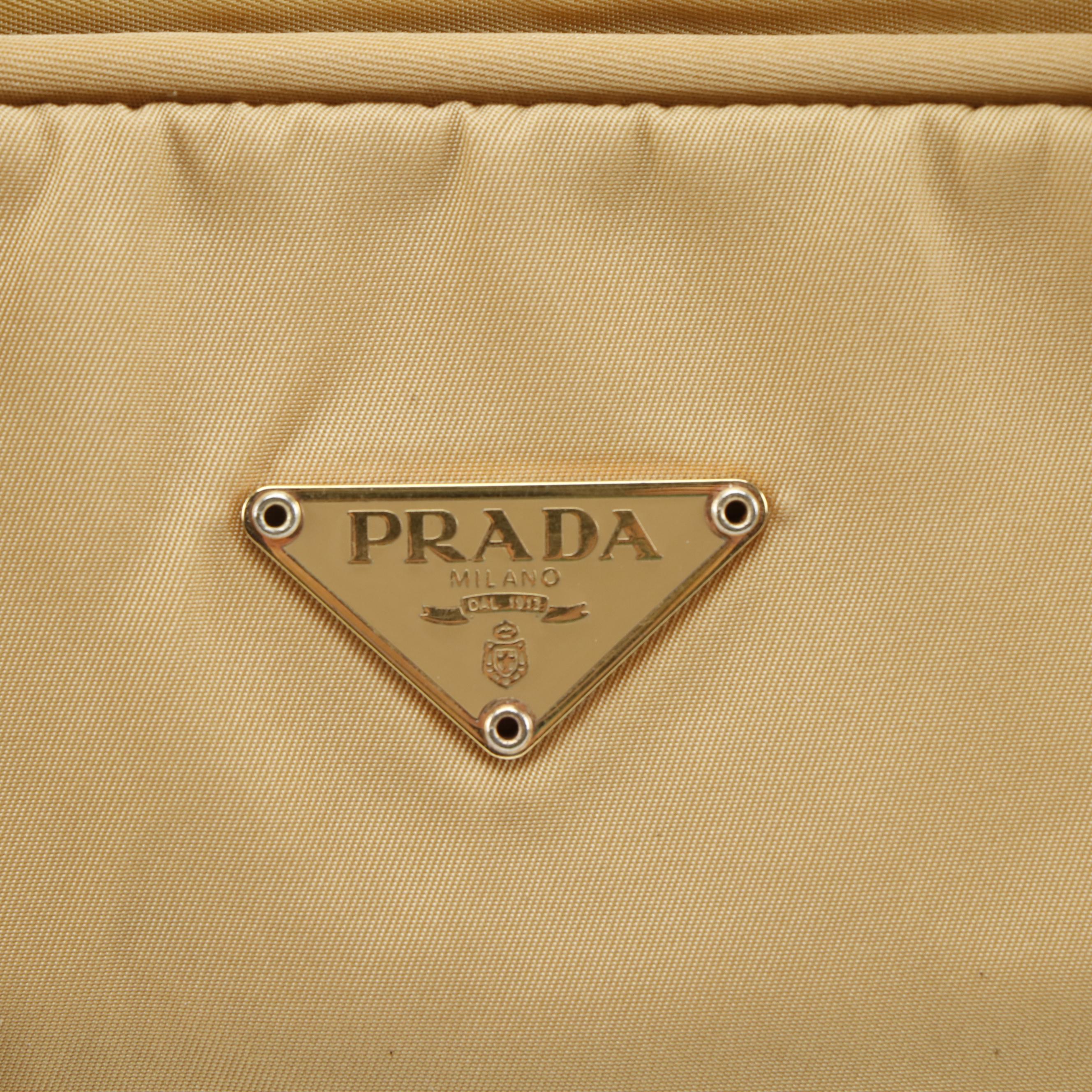 Prada Top Handle Bag in Beige Tessuto Nylon