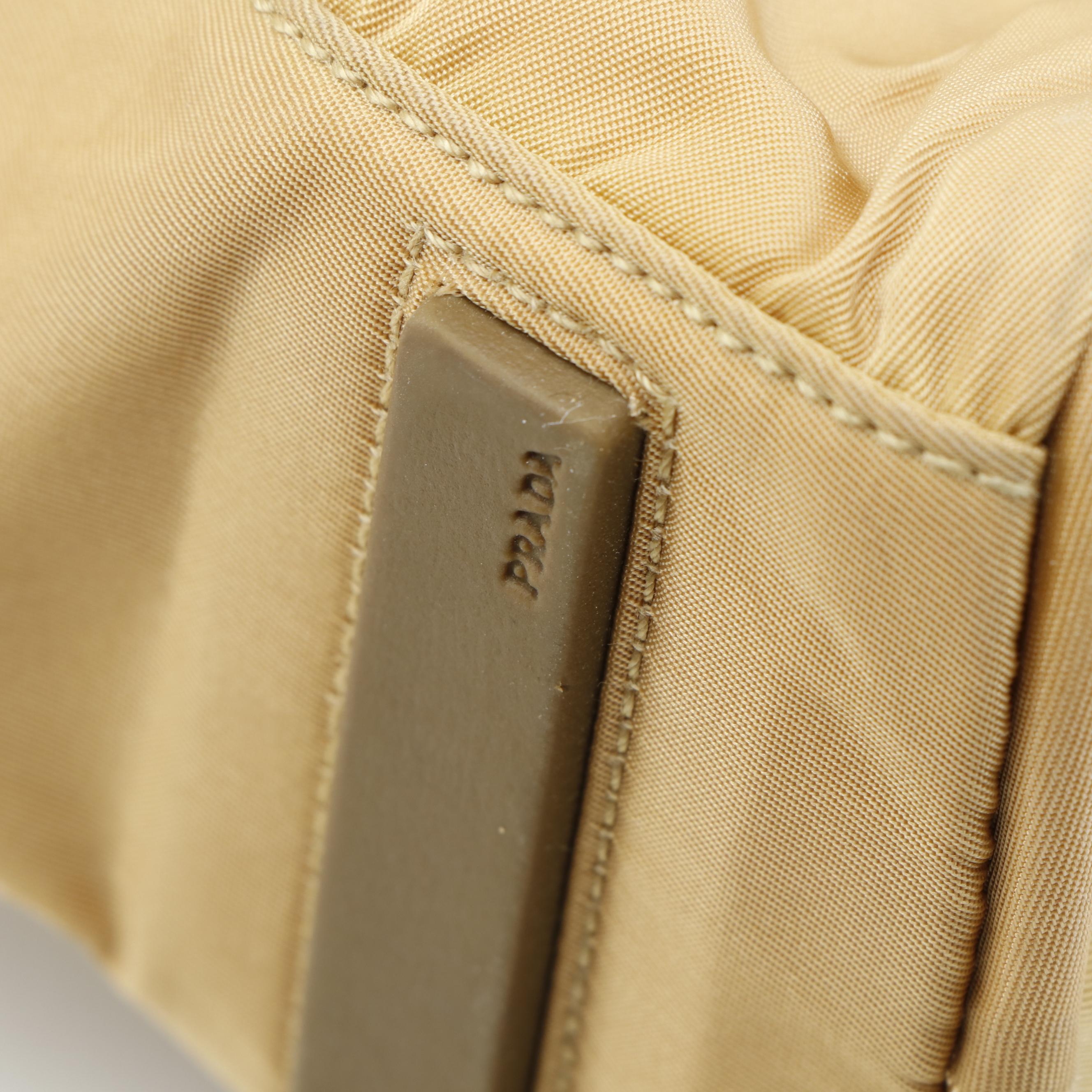 Prada Top Handle Bag in Beige Tessuto Nylon