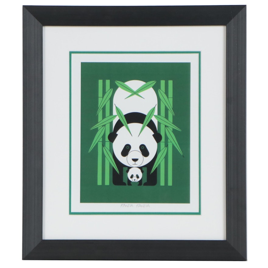 Offset Lithograph after Charley Harper "Panda Panda"