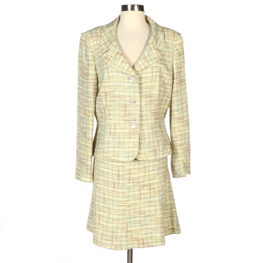 Tahari Skirt Suit with Mother of Pearl Buttons