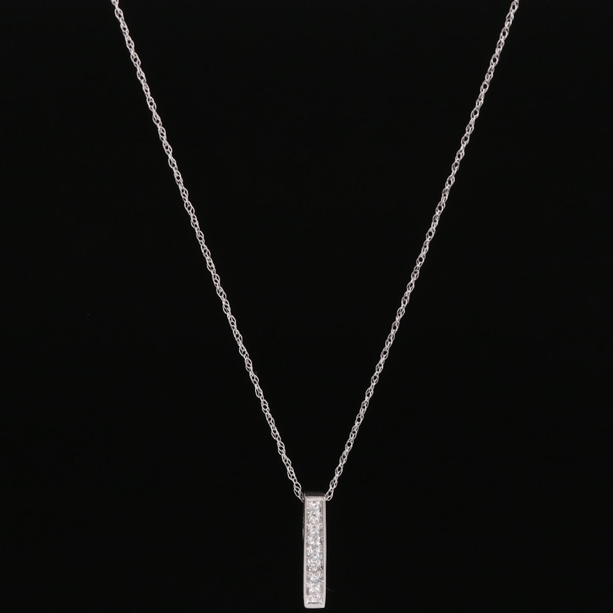 14K Diamond Bar Necklace