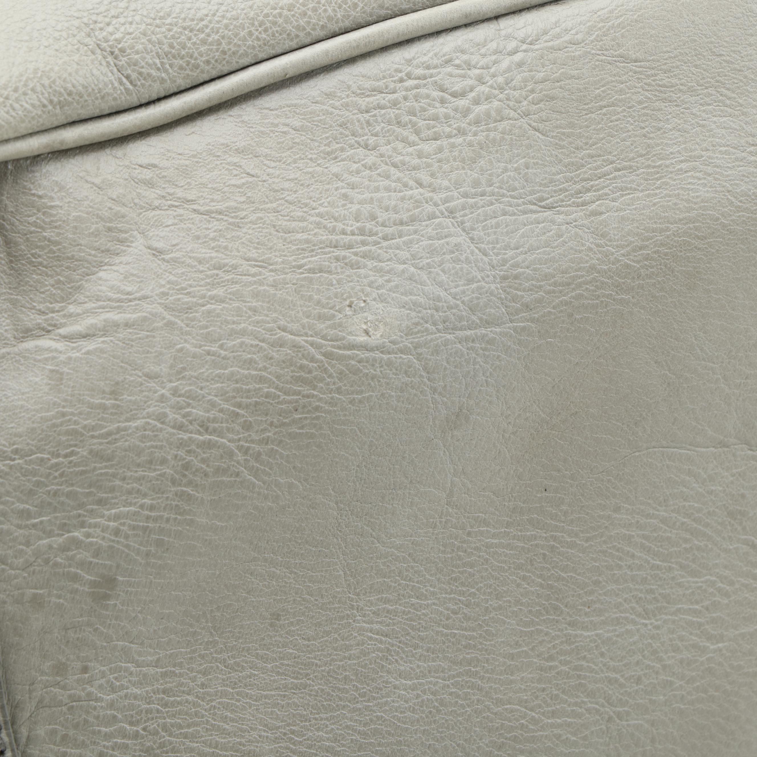 Prada Gray Leather Two-Way Top Handle Bag