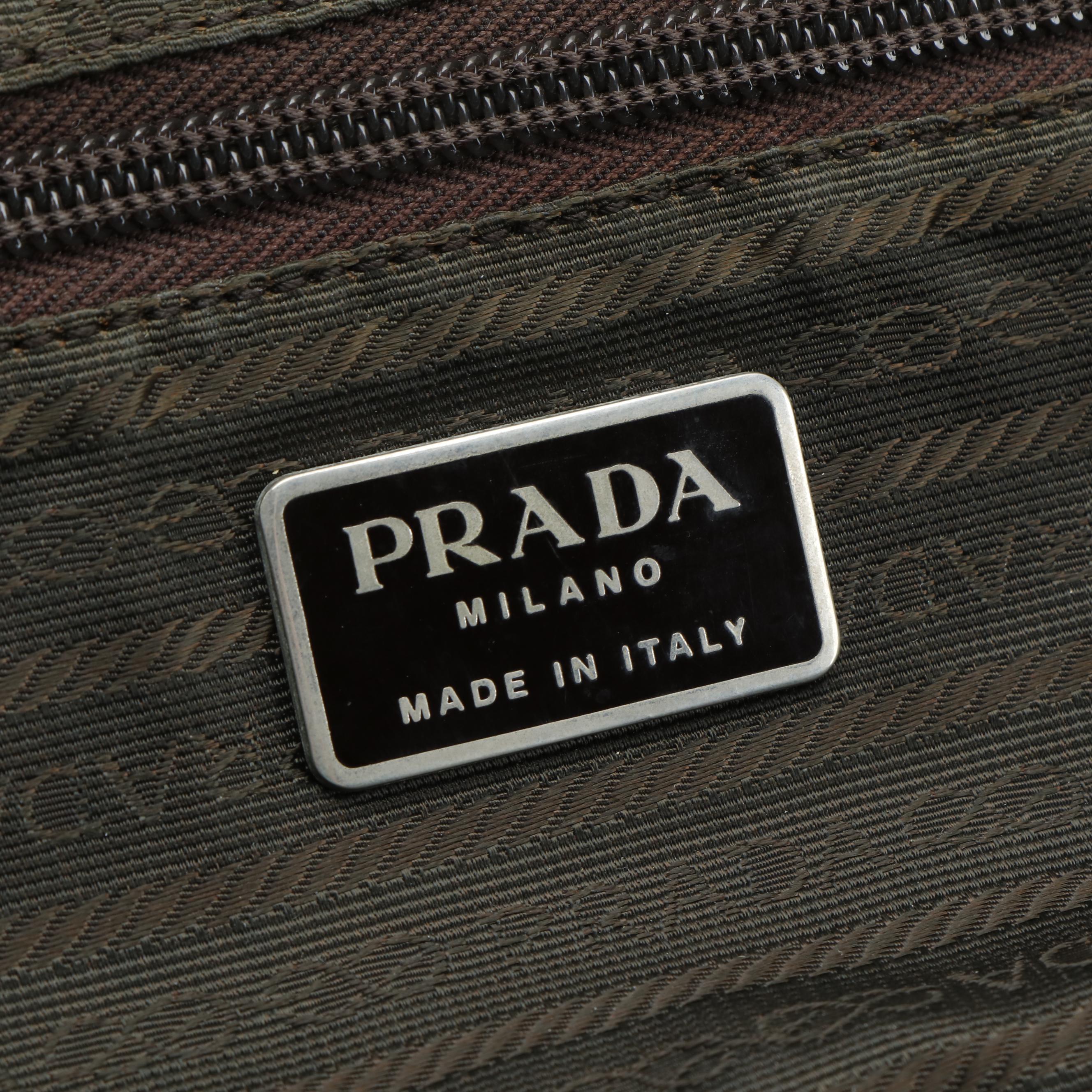 Prada Backpack in Dark Green Tessuto Nylon with Canvas Straps