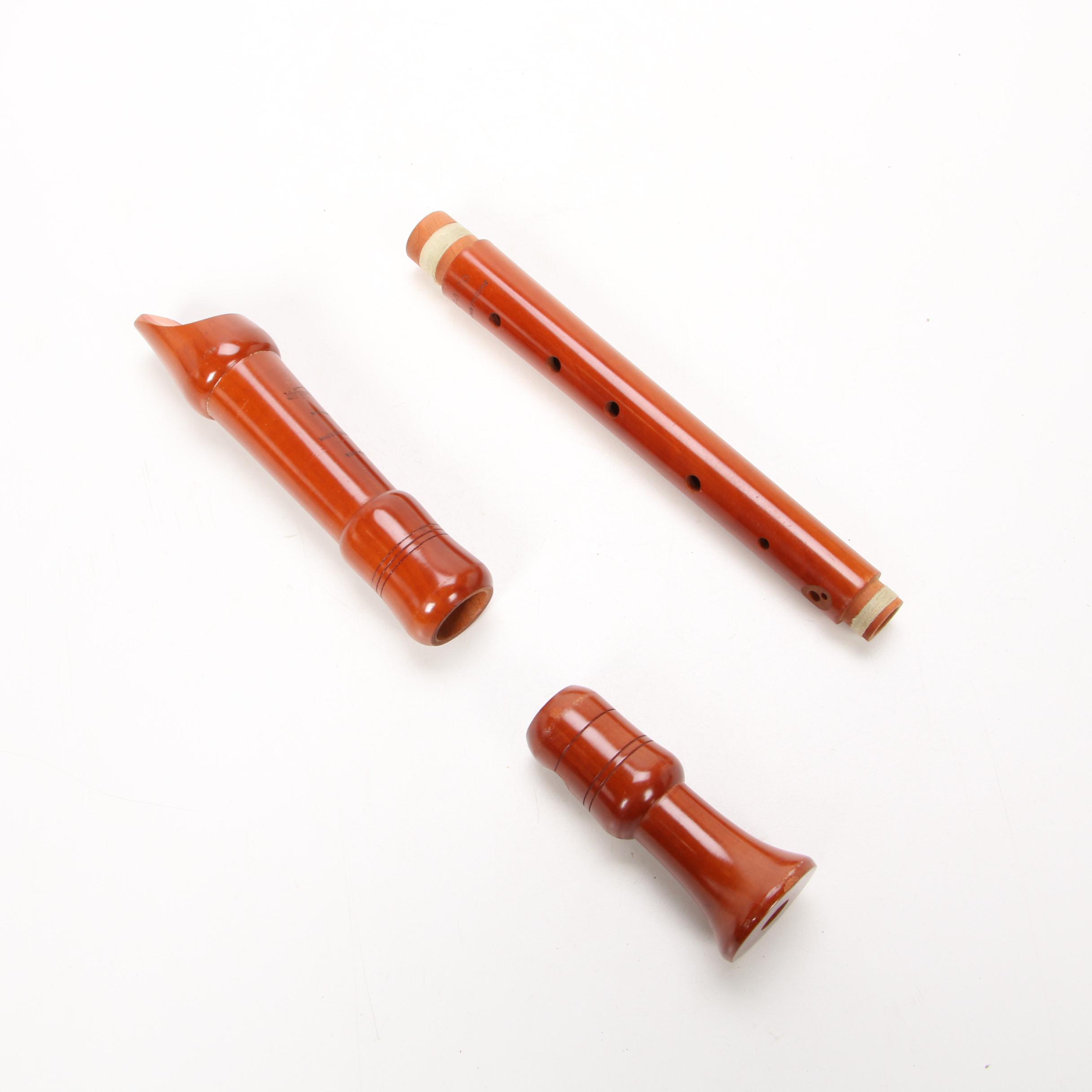 Johannes Adler German Handcrafted Pearwood Recorder, F-Alto, Mid 20th Century