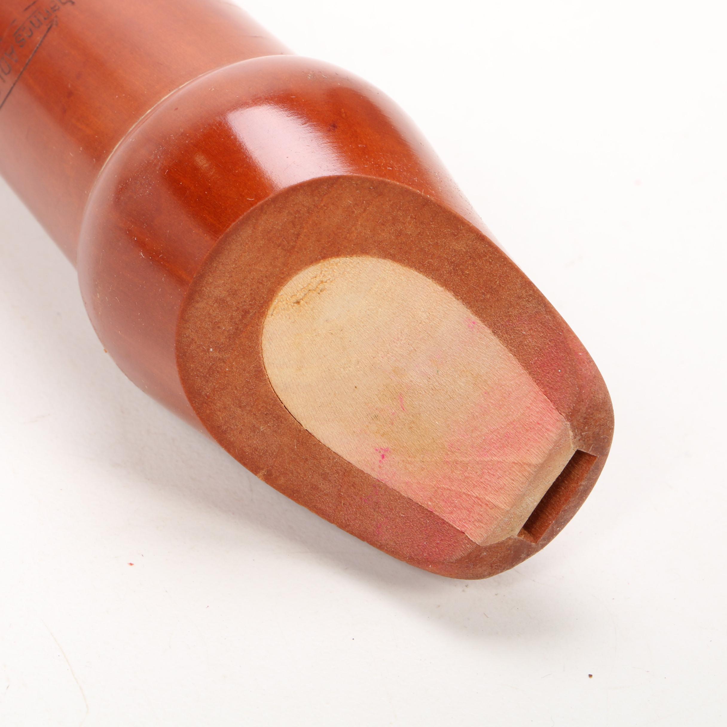 Johannes Adler German Handcrafted Pearwood Recorder, F-Alto, Mid 20th Century