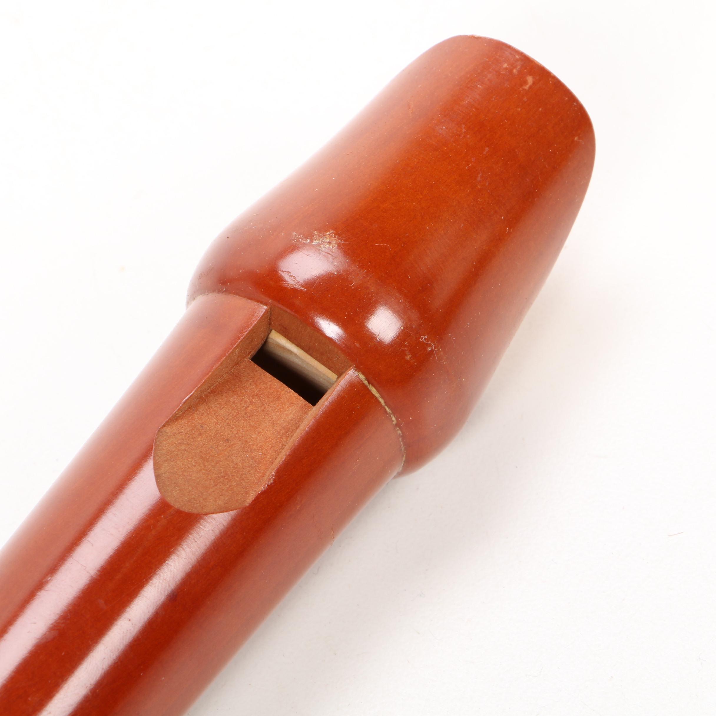 Johannes Adler German Handcrafted Pearwood Recorder, F-Alto, Mid 20th Century