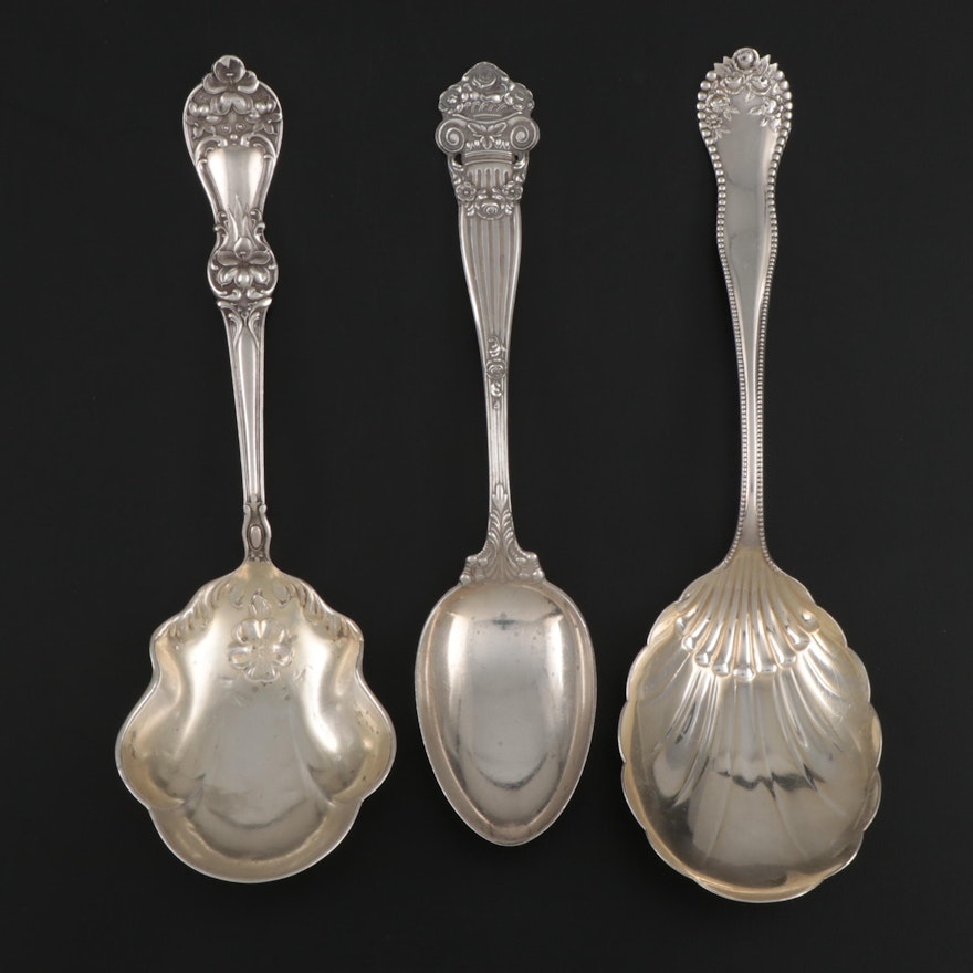 Gorham, Towle, and Baker-Manchester Mfg. Co. Sterling Silver Serving Spoons