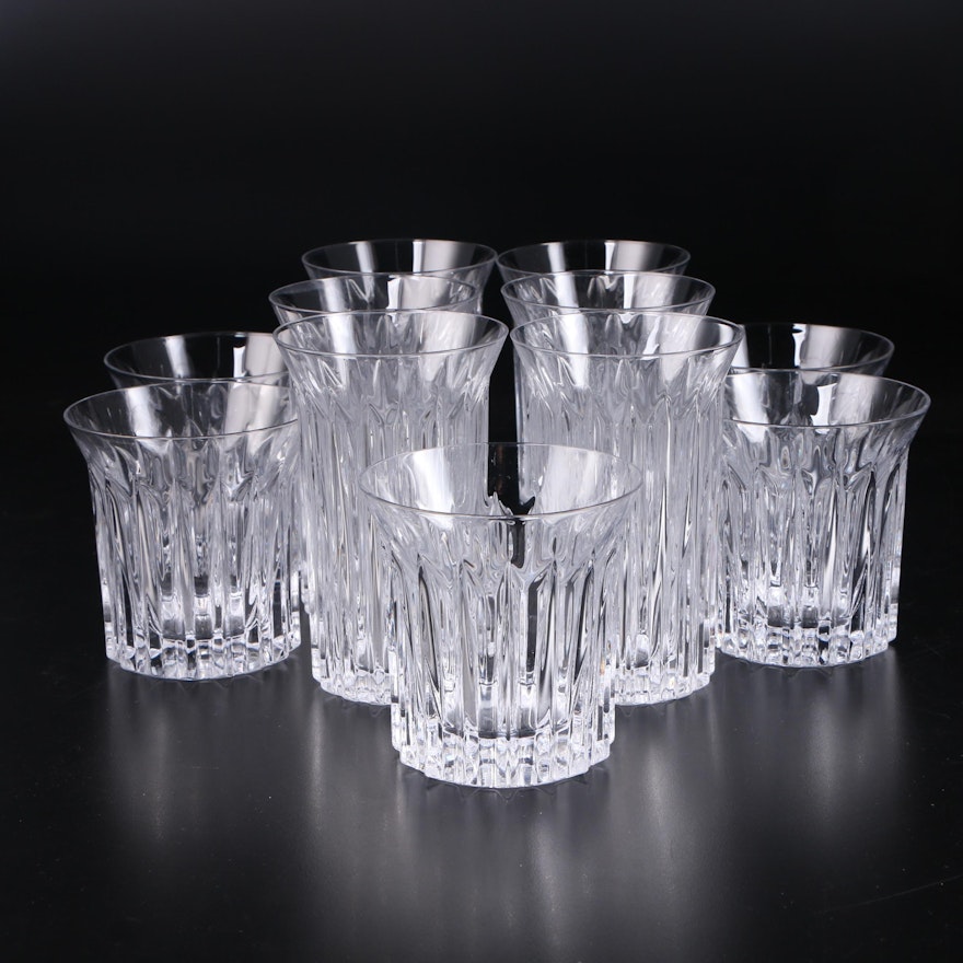 Dansk "Prism" Cut Glass Highballs and Double Old Fashioned Glasses