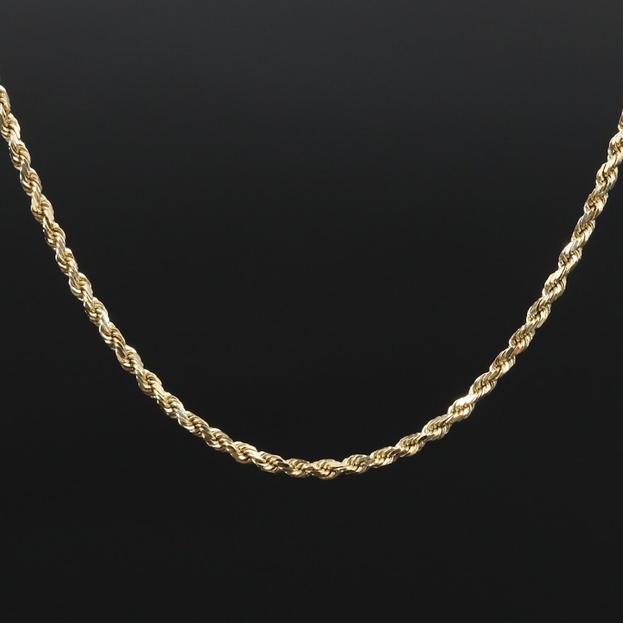 14K Rope Chain Necklace