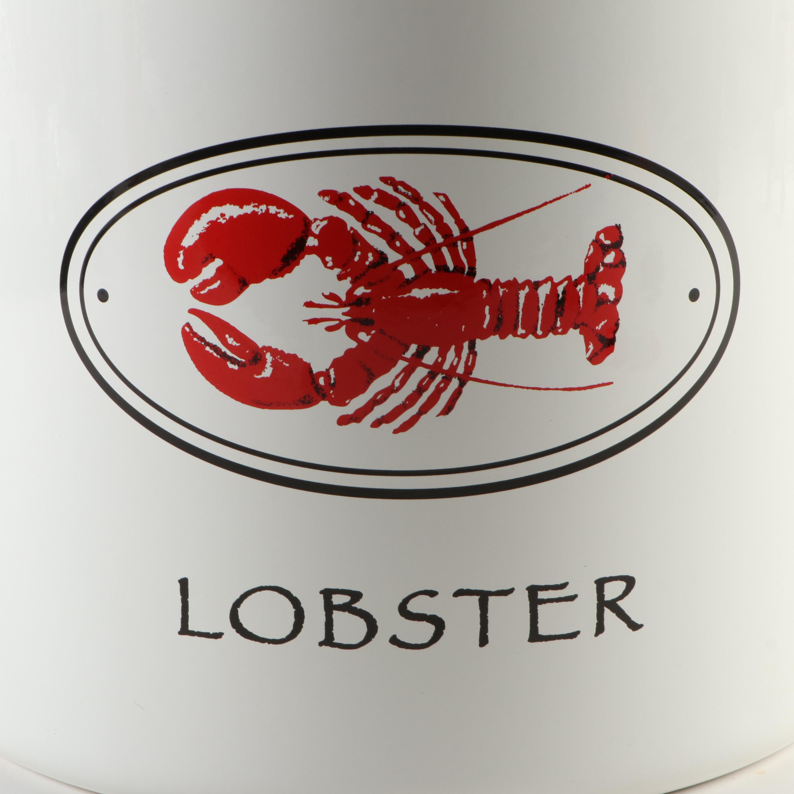 Le Creuset Enameled Metal Lobster Stockpot in White