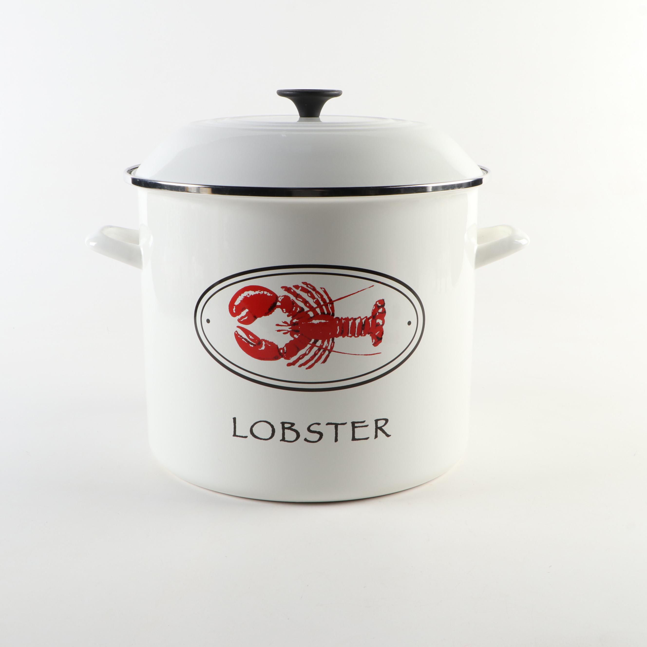 Le Creuset Enameled Metal Lobster Stockpot in White