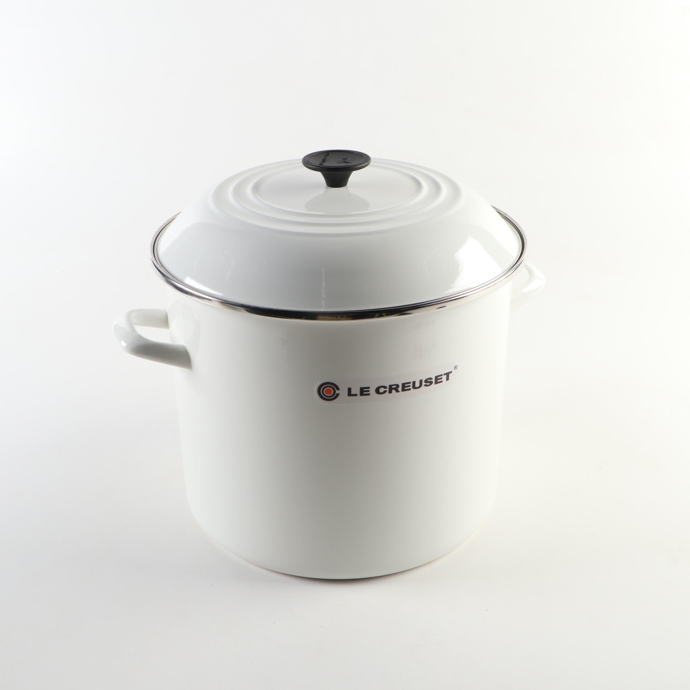 Le Creuset Enameled Metal Lobster Stockpot in White
