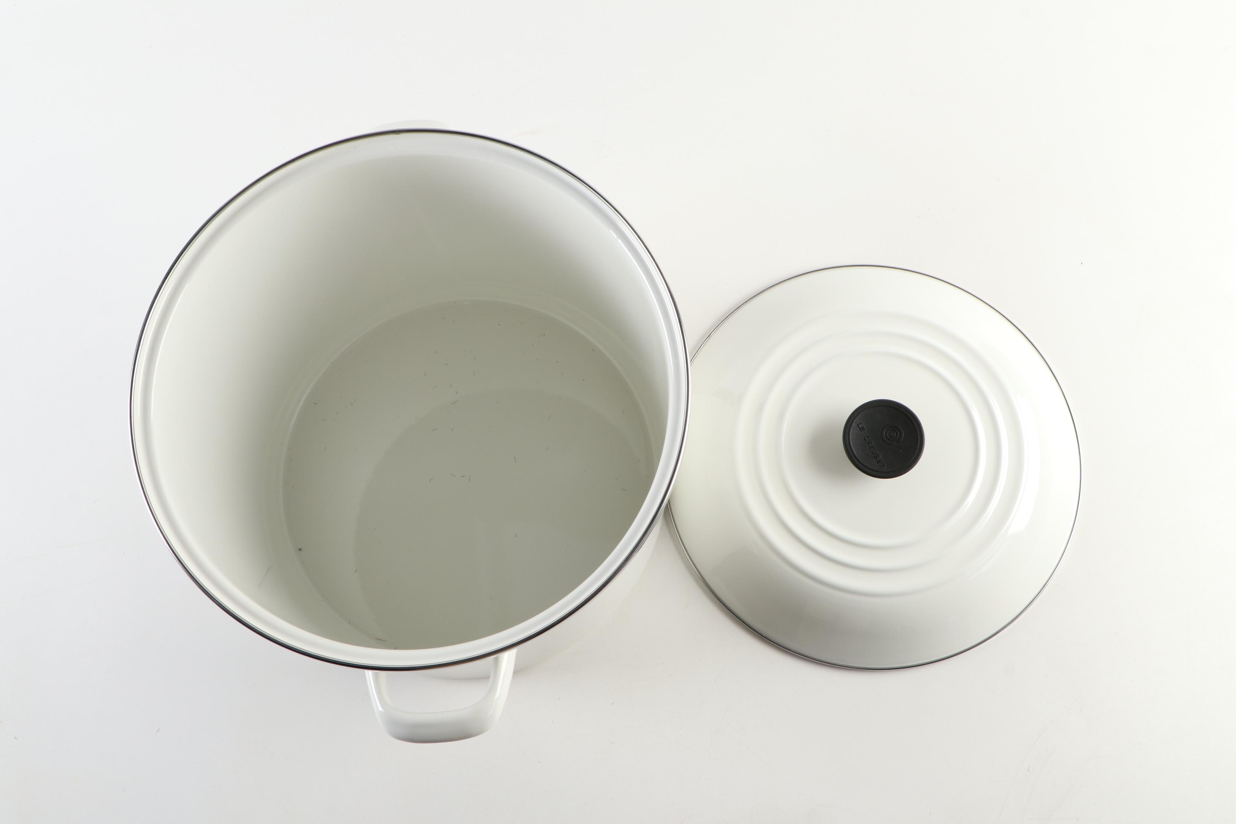 Le Creuset Enameled Metal Lobster Stockpot in White