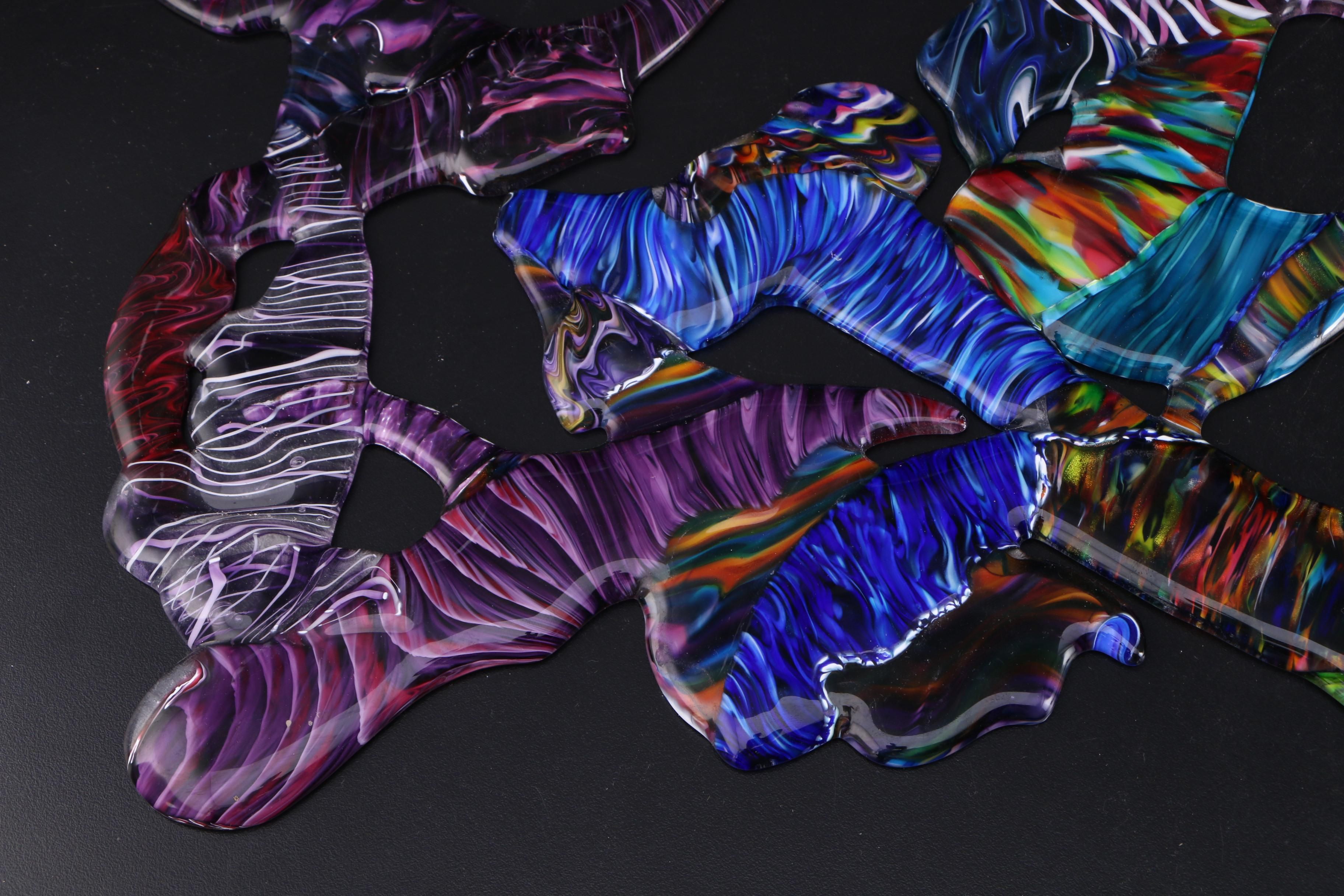 Darren Goodman Abstract Fused Glass Wall Sculpture, 21st Century