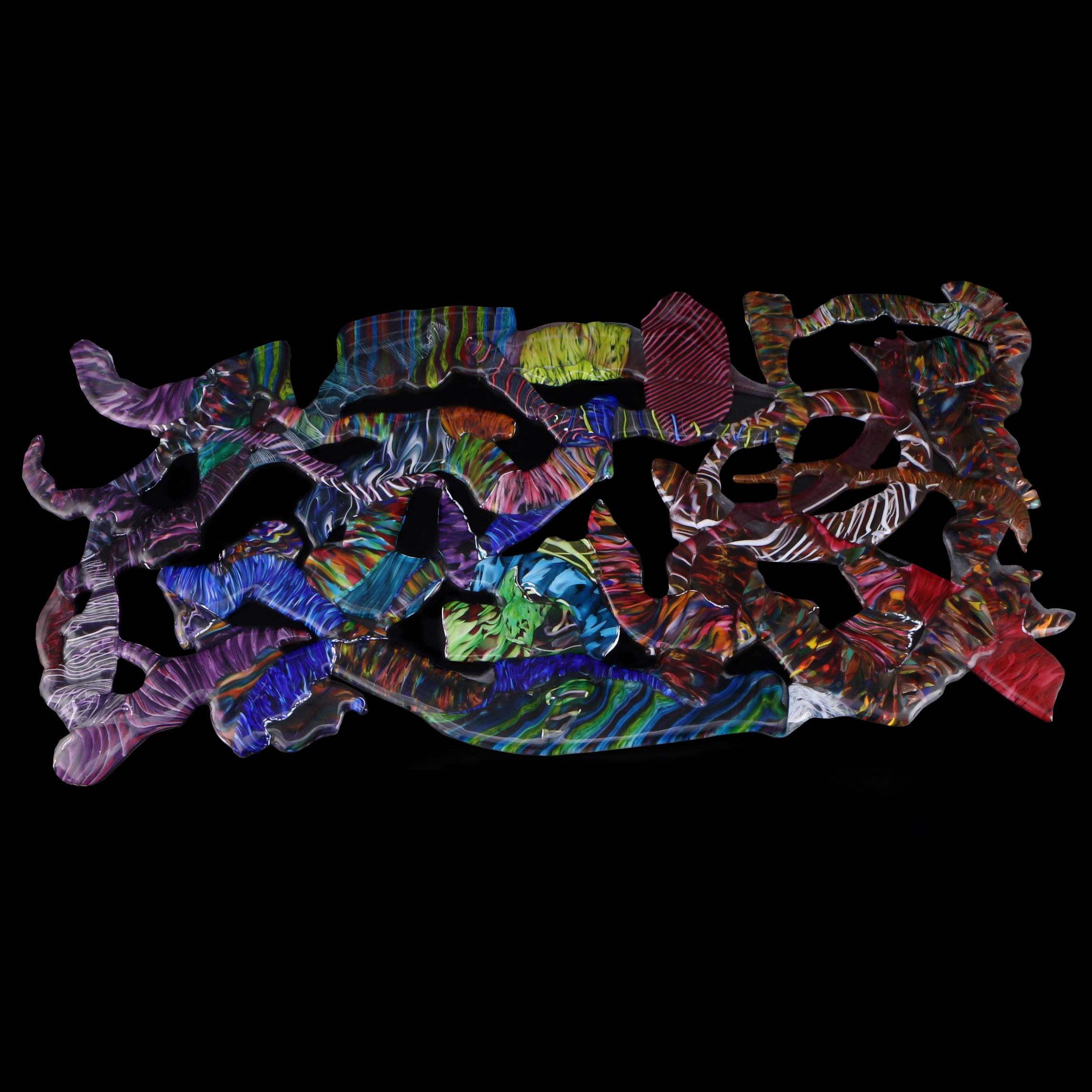 Darren Goodman Abstract Fused Glass Wall Sculpture, 21st Century